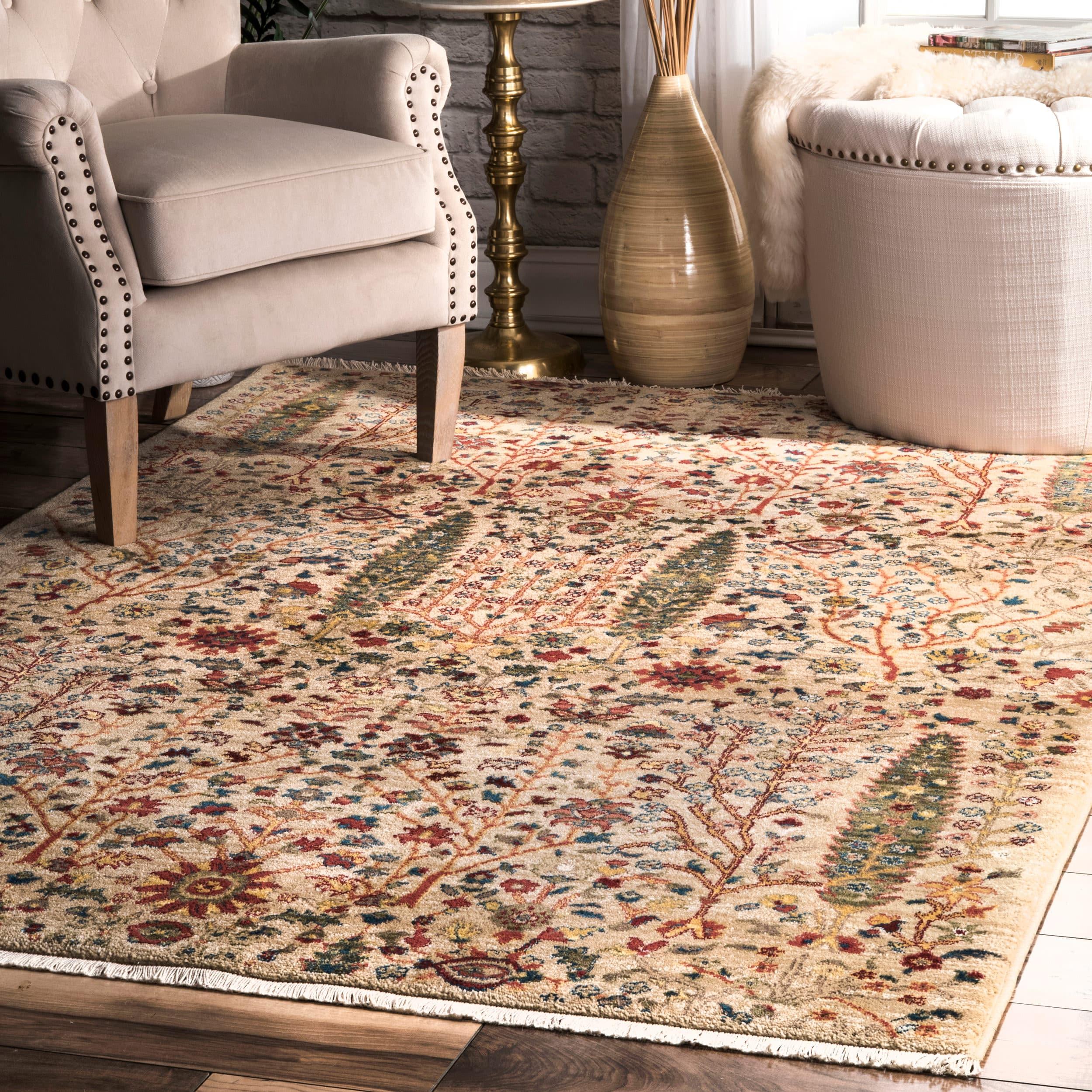 Nuloom Dasilva Geometric 7x9 Indoor Area Rug for Living Room Bedroom Dining Room Kitchen, Olive/Multicolor