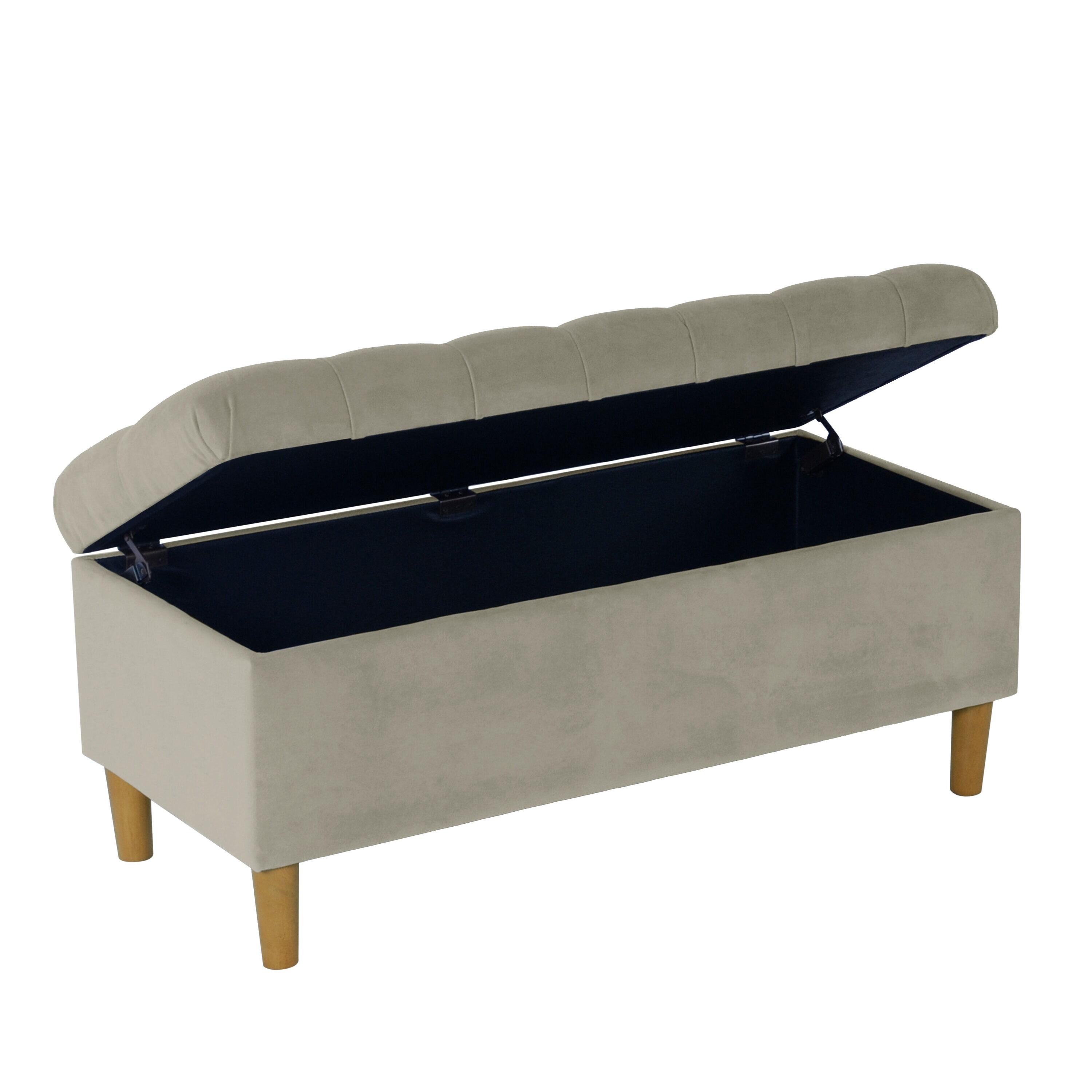 HomePop Velvet Upholstered Storage Bench