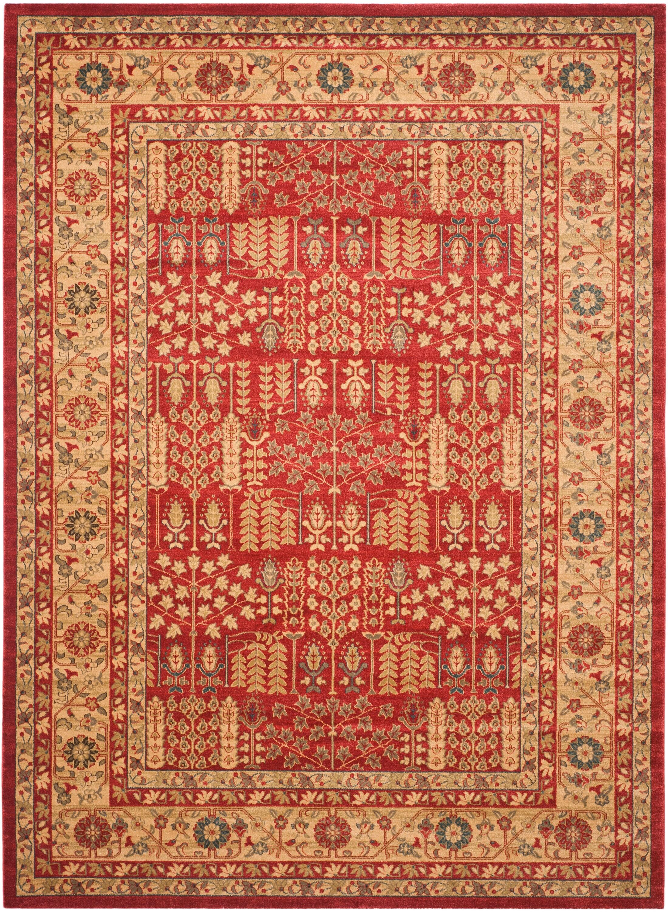 SAFAVIEH Mahal Phylliss Oriental Area Rug, Red/Natural, 11' x 16'