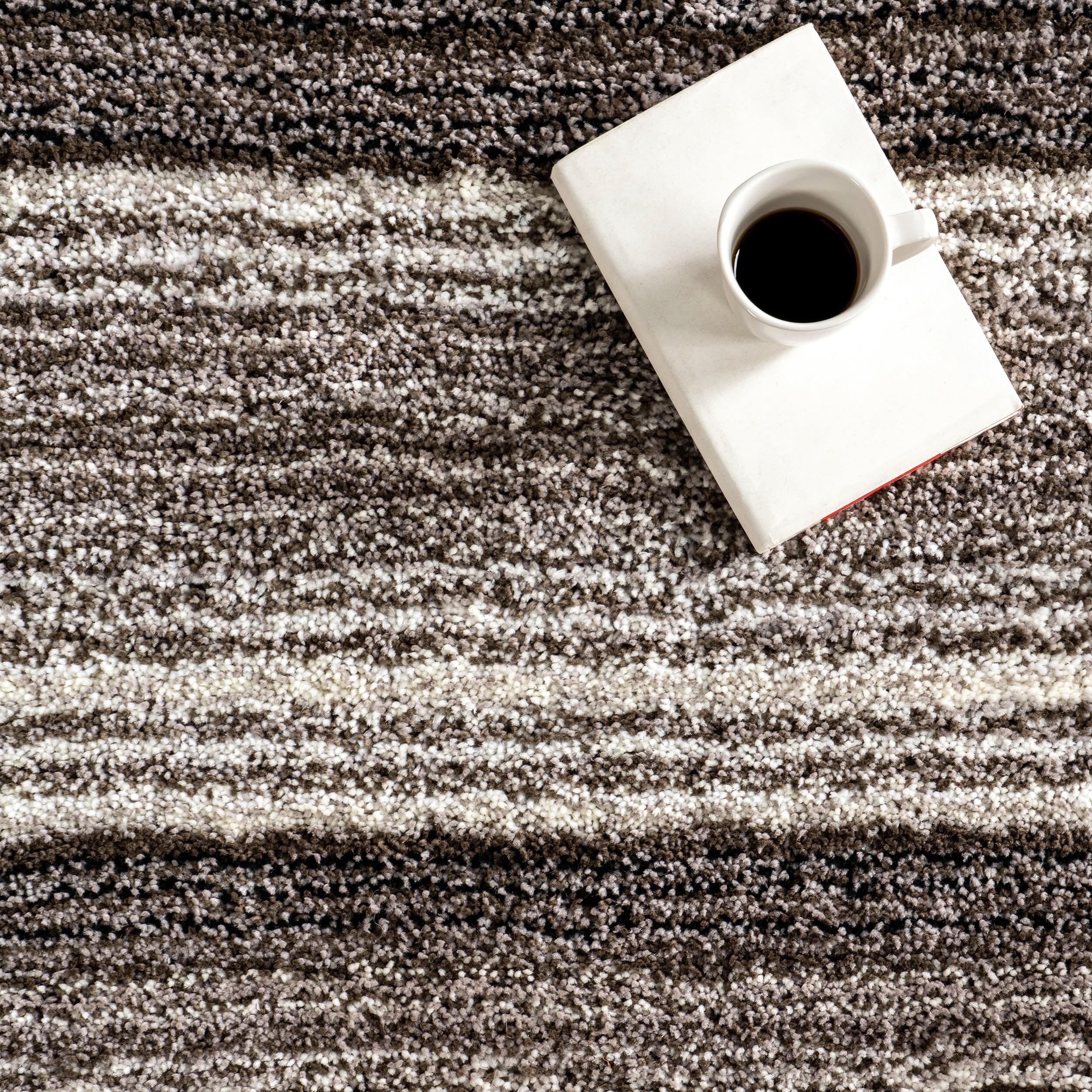nuLOOM 5'x8' Drey Ombre Shag Area Rug Gray: Modern High Pile Tufted Rectangle, Indoor Polyester with Jute Backing
