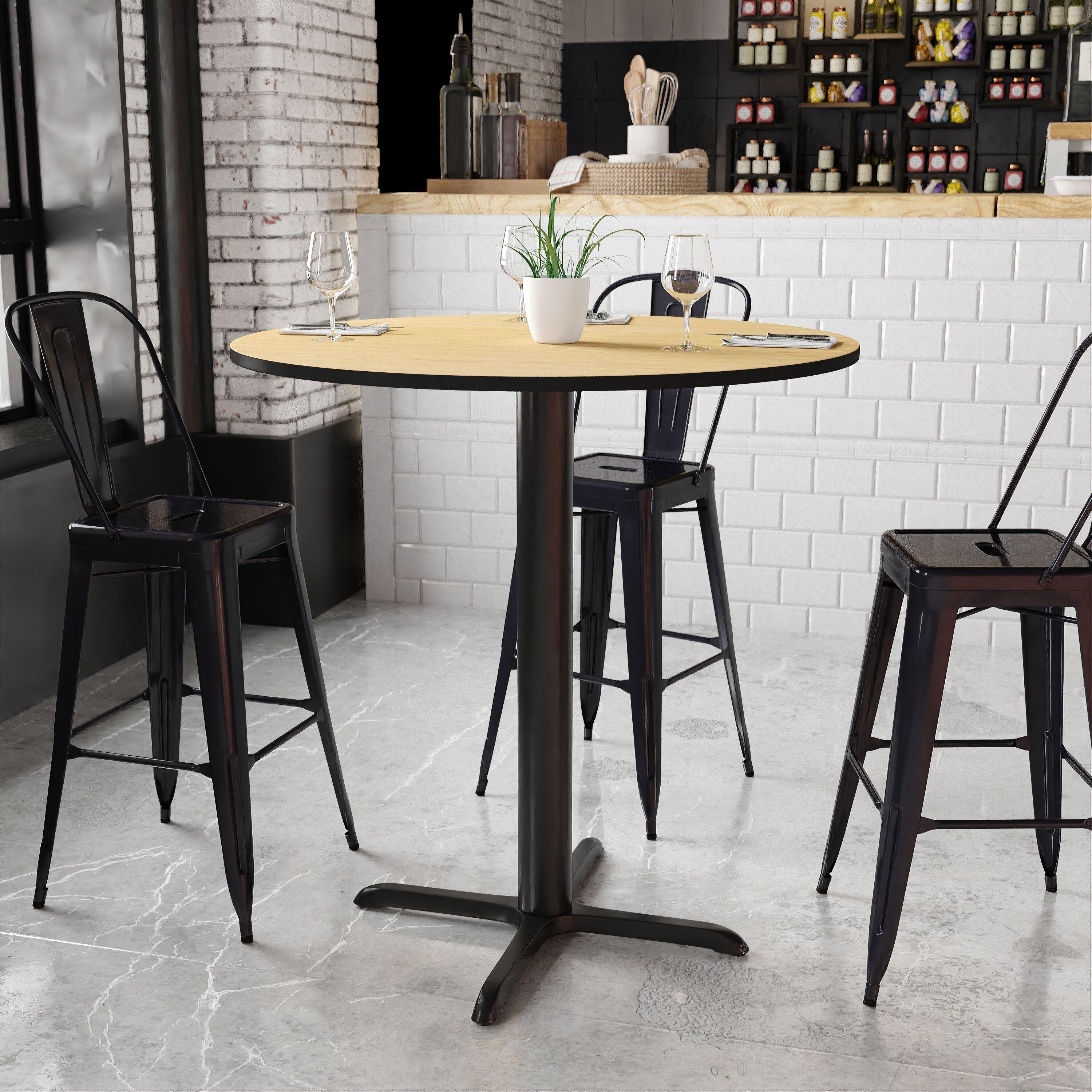 Flash Furniture Carrus Round Laminate Table Top with Height Table Base