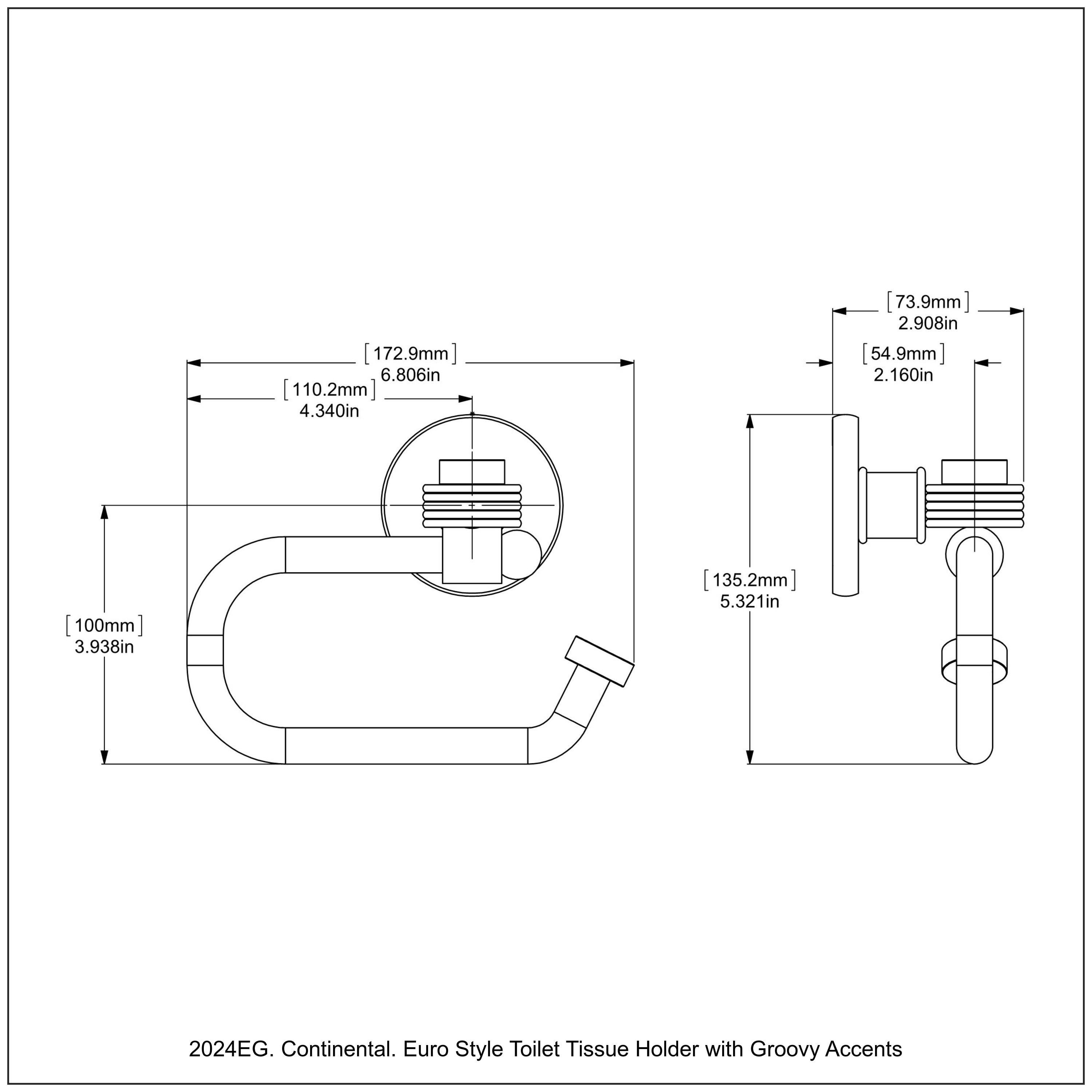 Continental Wall Mounted Toilet Paper Holder