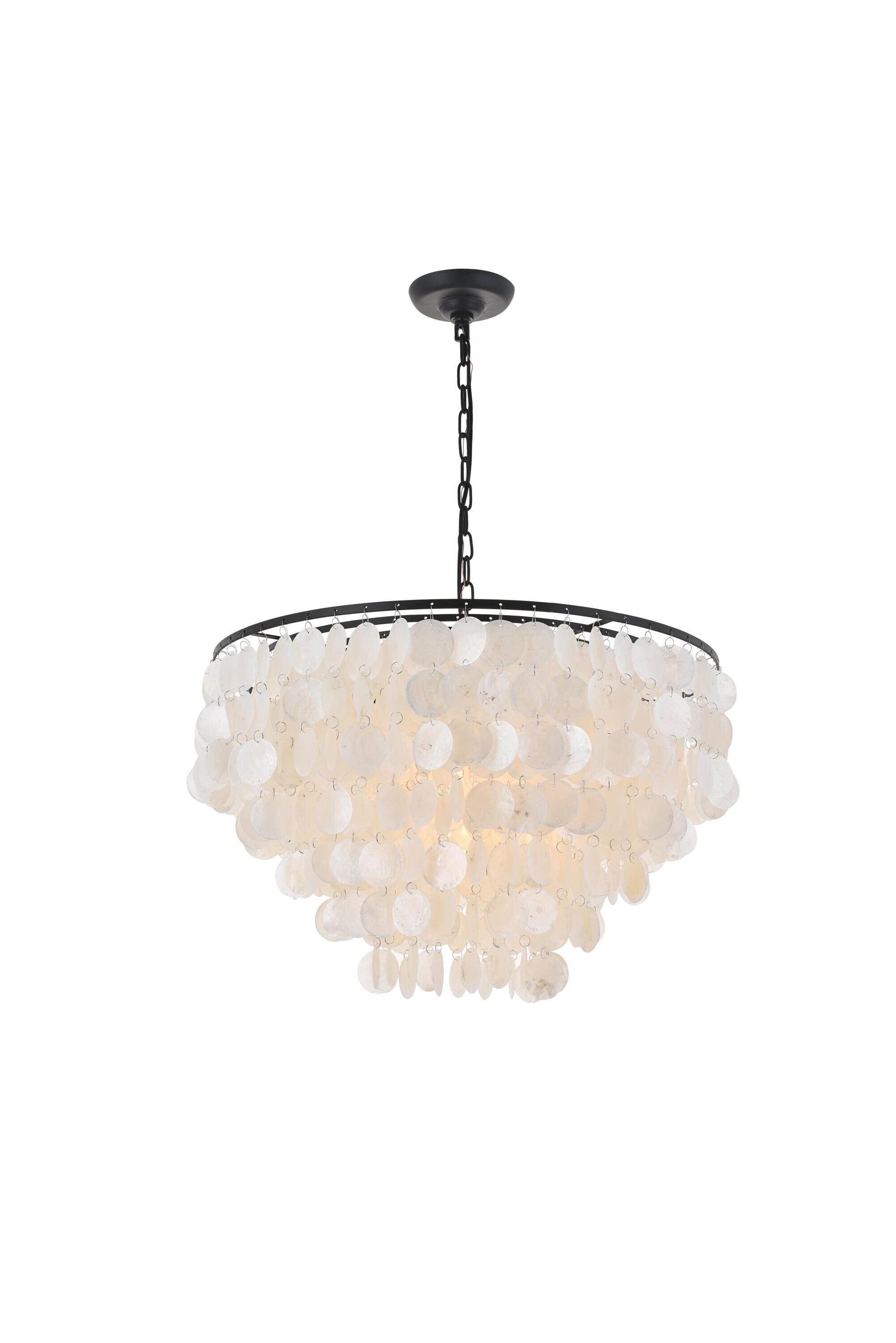 Elegant Lighting Selene 6 light Black Pendant