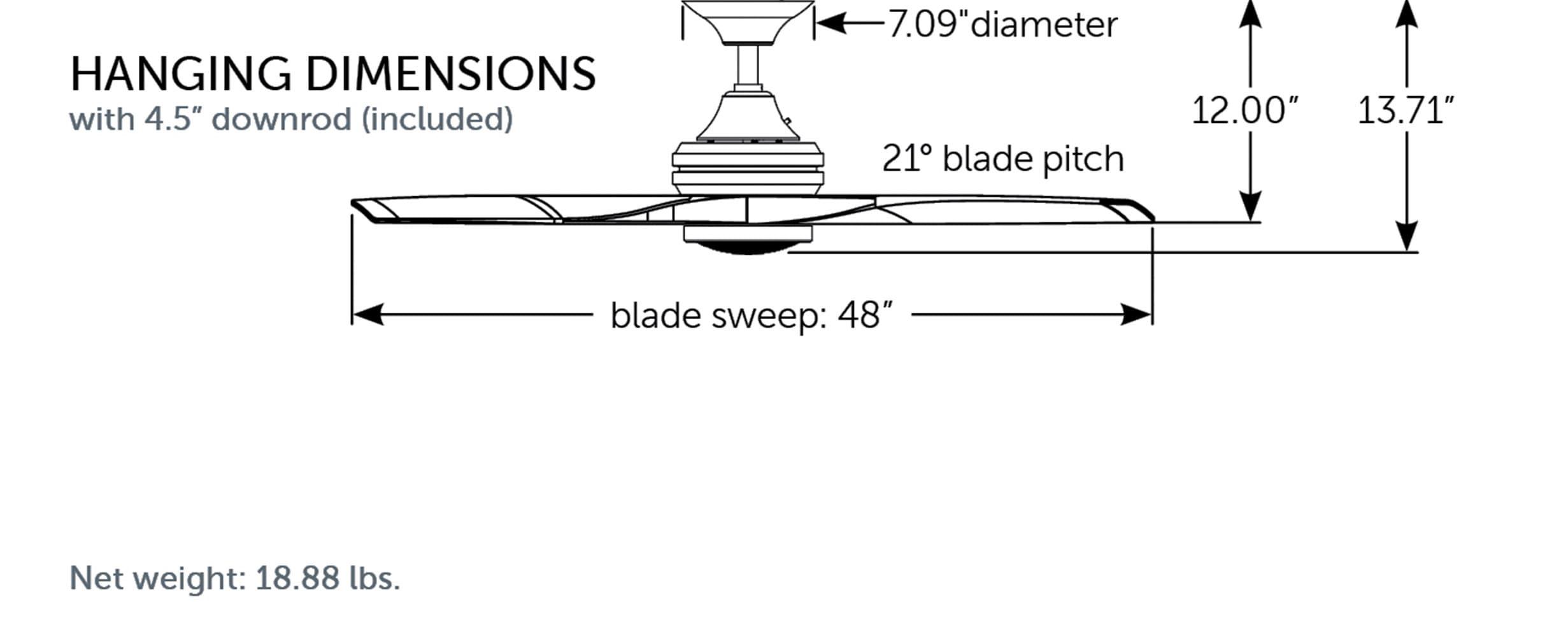 Spitfire 48-inch Indoor/Outdoor Propeller Ceiling Fan with Remote Control