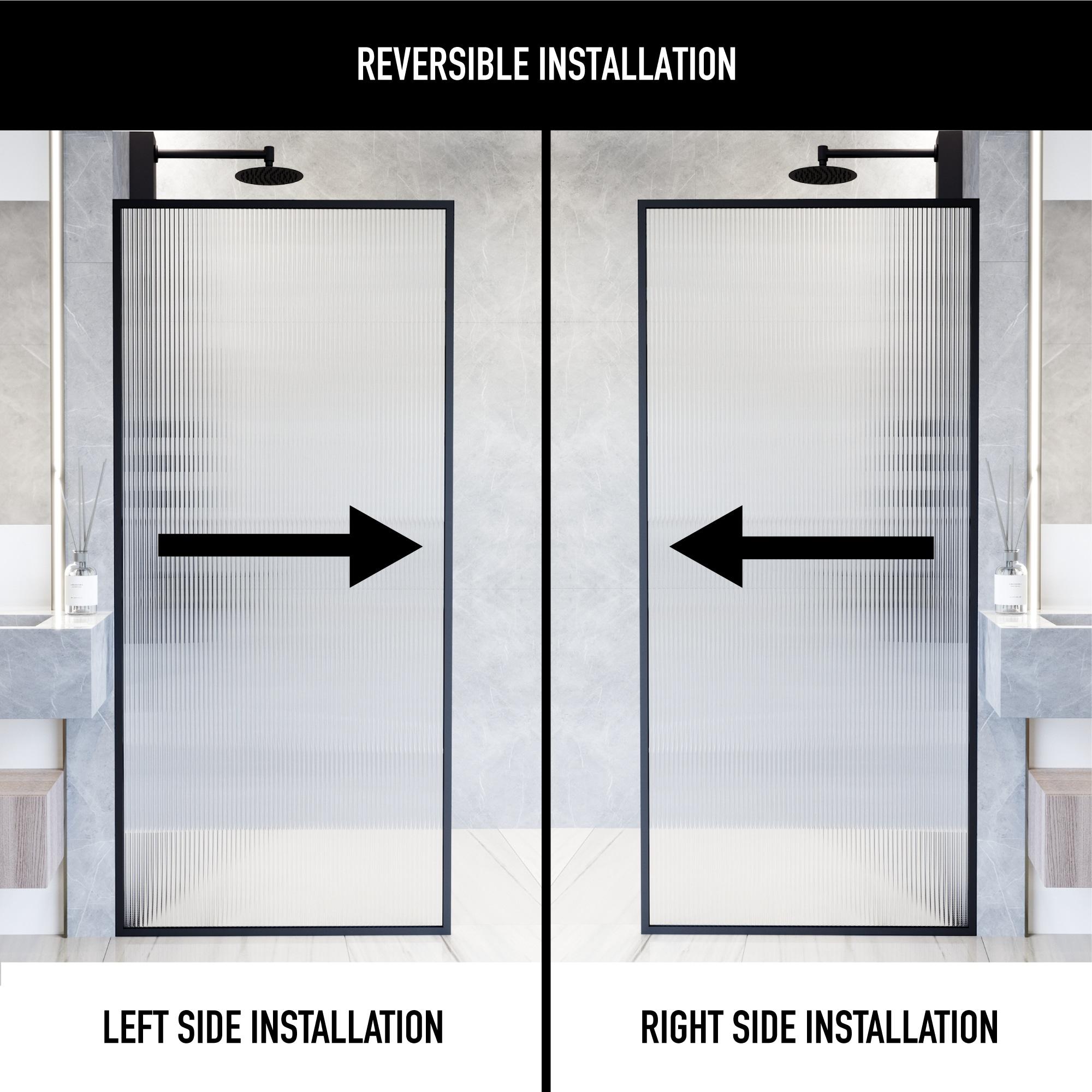 Meridian 34" W x 74" H Fixed Framed Shower Screen with 3/8" Glass