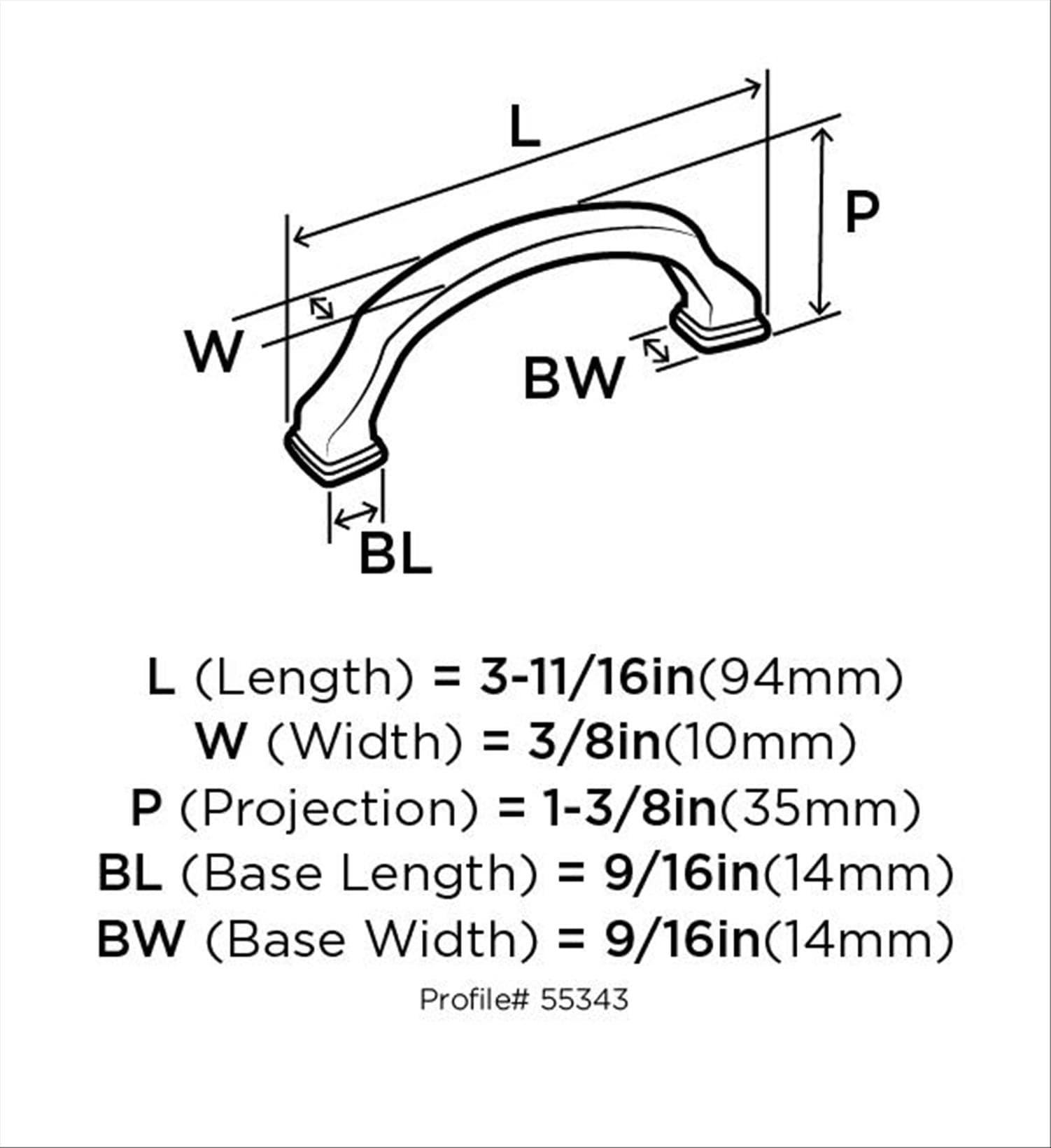 Amerock Revitalize 3 inch (76mm) Center-to-Center Polished Nickel Cabinet Pull