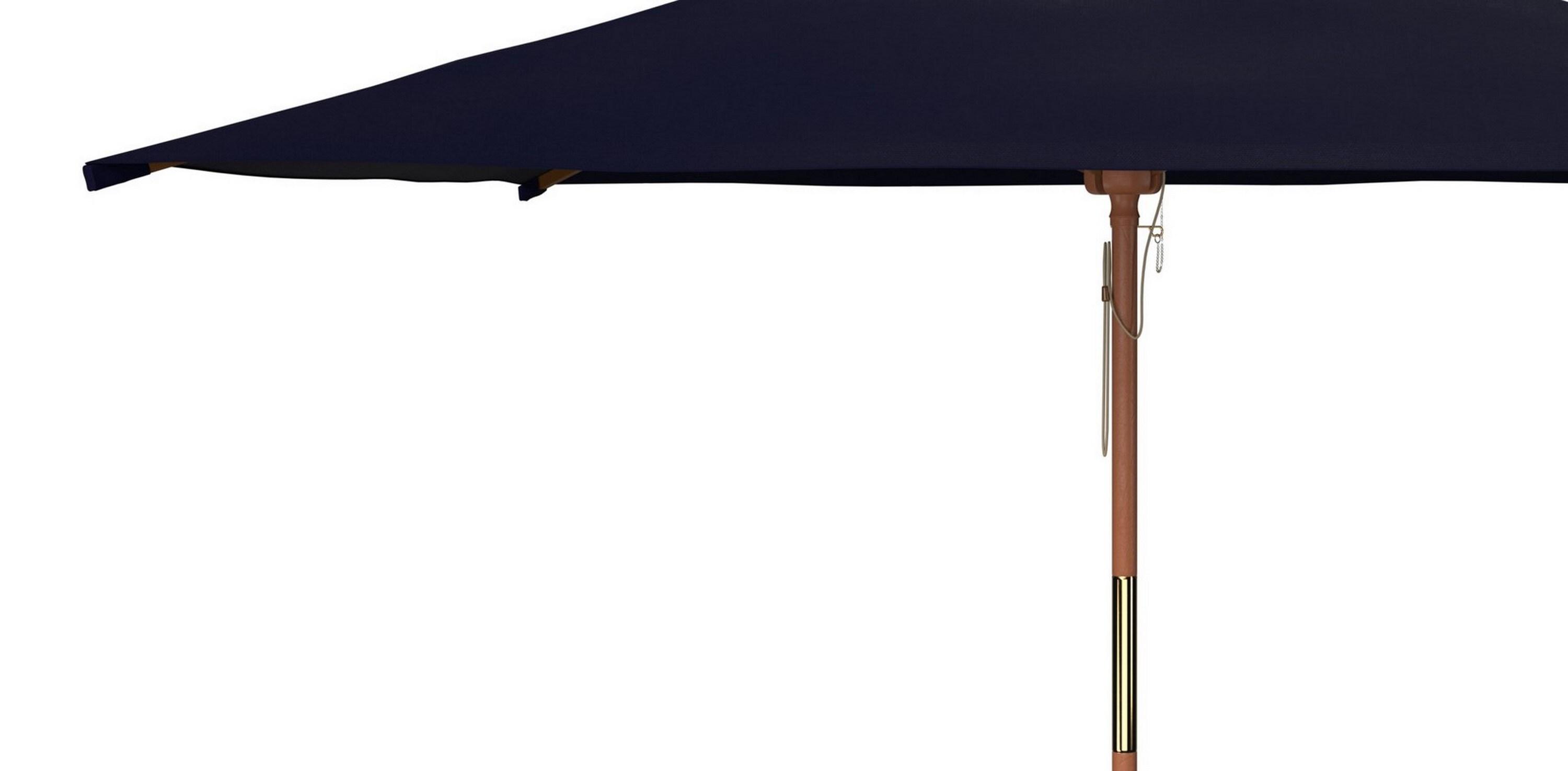 Velop 7.5 Ft Square Wooden Pulley Market Umbrella - PAT8409 - Navy - Safavieh