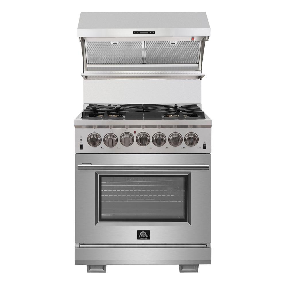 Forno FFSGS618730 30 inch Stainless Freestanding Dual Fuel Range