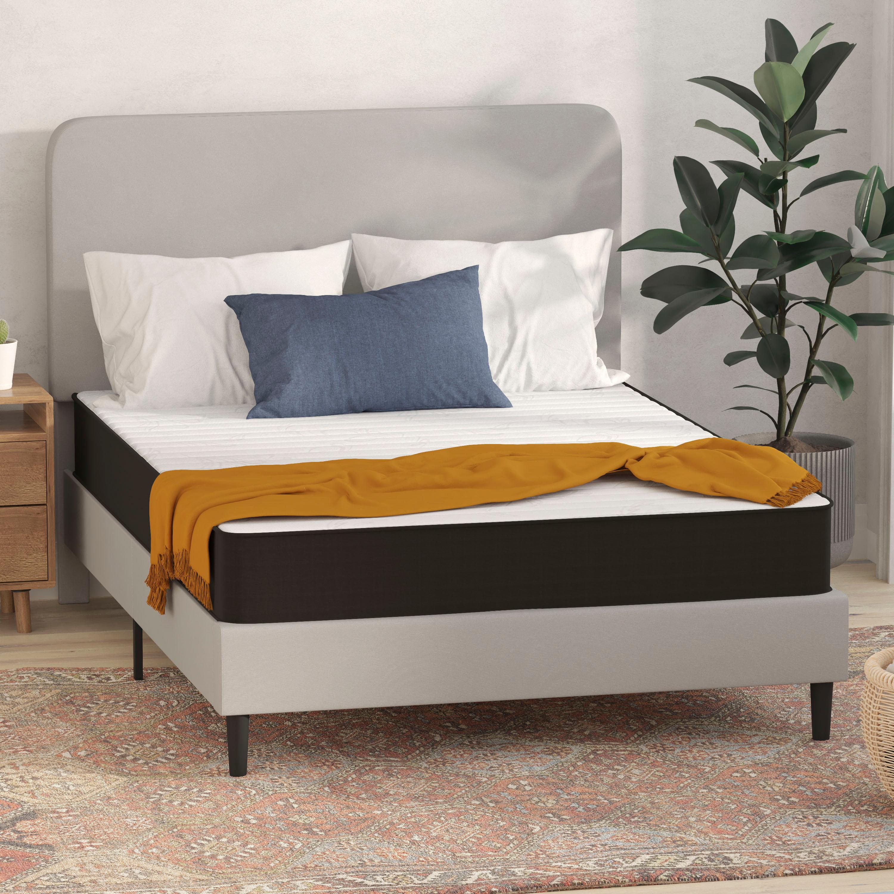 Flash Furniture Capri Comfortable Sleep 8 Inch CertiPUR-US Certified Foam and Innerspring Hybrid Mattress, Full Mattress in a Box