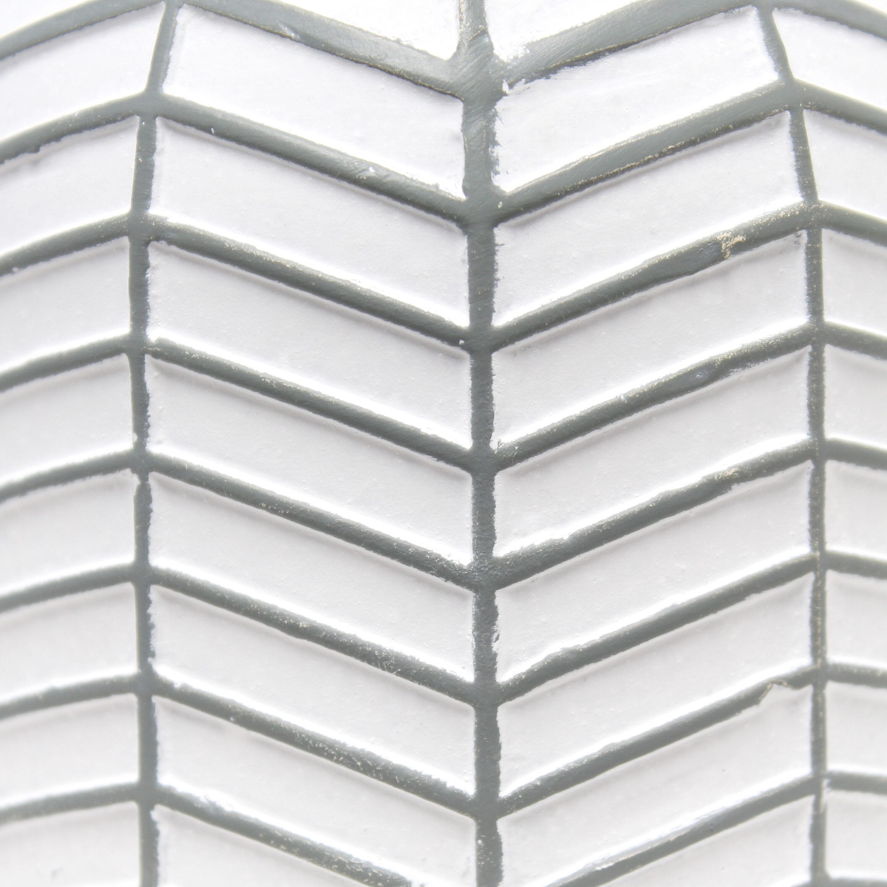 10.43" Petite Contemporary Webbed Waves Base Bedside Lamp with White Drum Shade - Simple Designs: ETL Listed, No Assembly Required