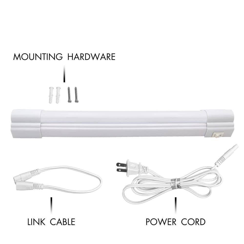 Maxxima 12 in. LED Under Cabinet Light, Linkable, 600 Lumens, 3000K Warm White, White, On/Off Switch