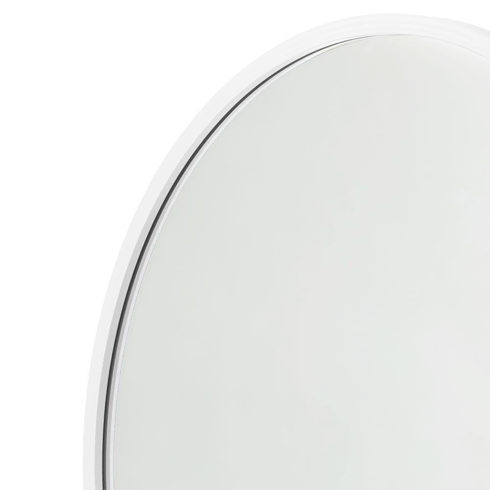 18'' White Round Rubber Framed Wall Mirror