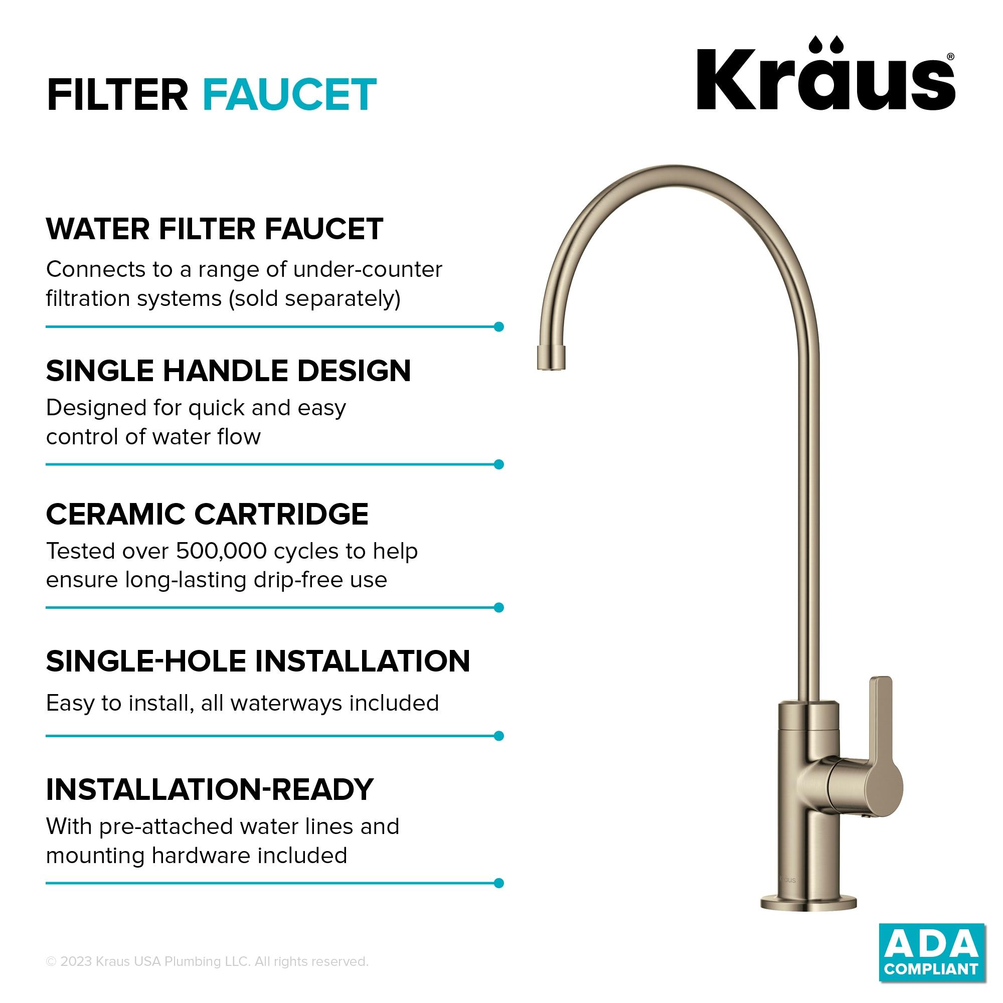 KRAUS Oletto Single Handle Drinking Water Filter Faucet for Reverse Osmosis