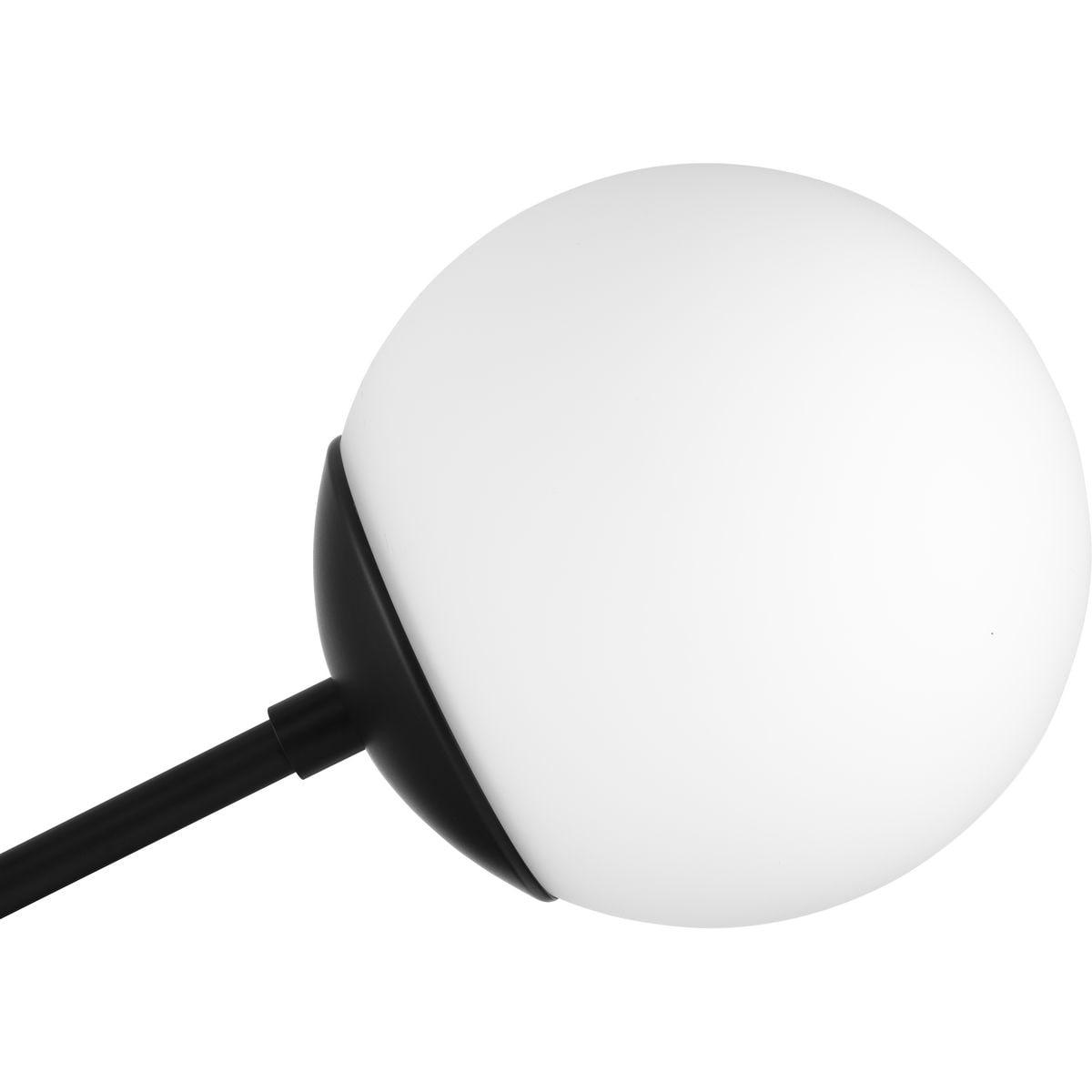 Progress Lighting Haas 6-Light Chandelier, Matte Black, Etched Opal Glass Globes, Design Series