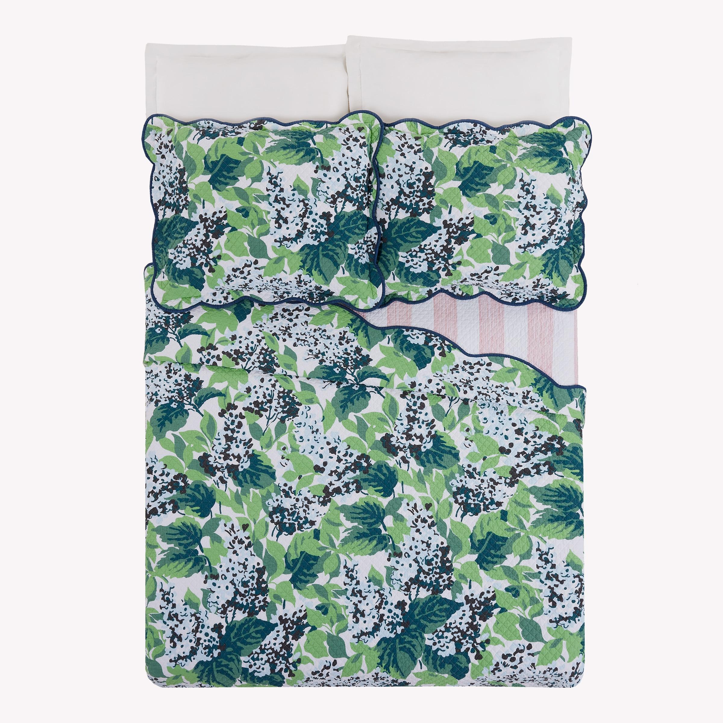 3pc King Sag Harbor Summer Quilt Set - Madcap Cottage for Makers Collective: Cotton Bedding, Botanical Pattern, Includes Shams