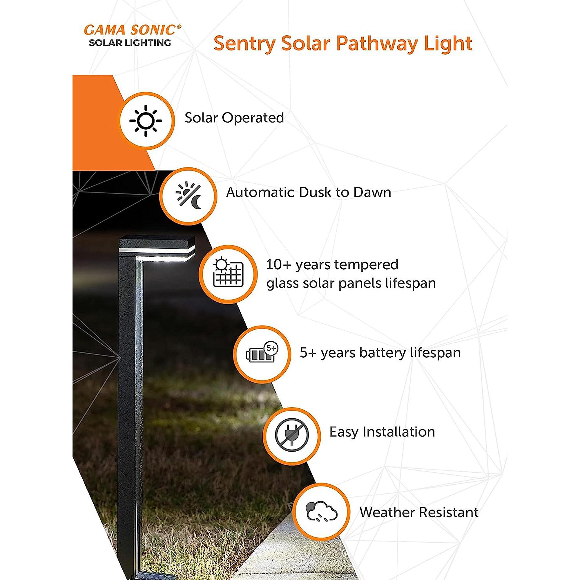 Sentry Modern 60 Lumens Solar Outdoor LED Landscape Pathway Light - 2 Pack