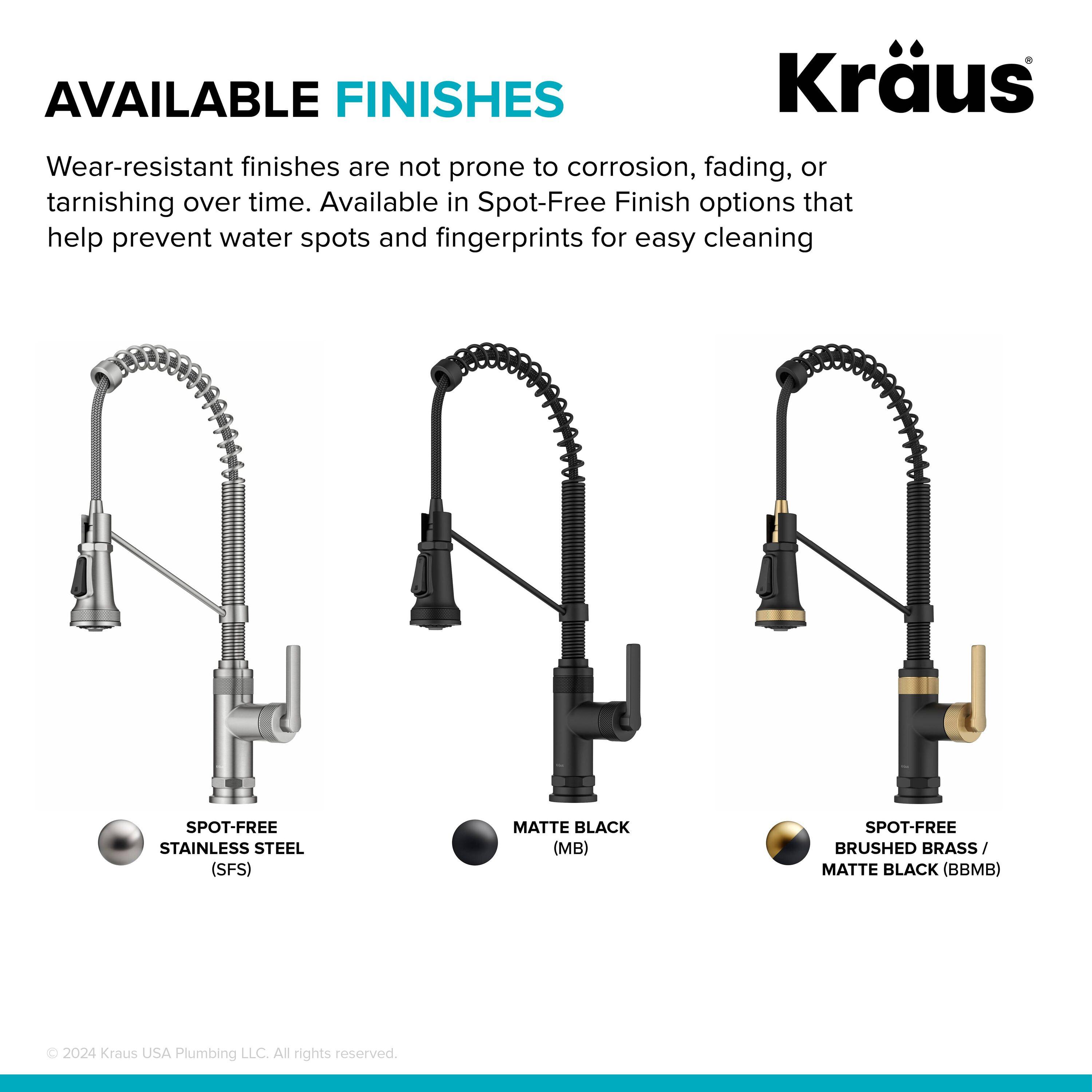 KRAUS Bolden Commercial Style 2-Function Single Handle Pull Down Kitchen Faucet