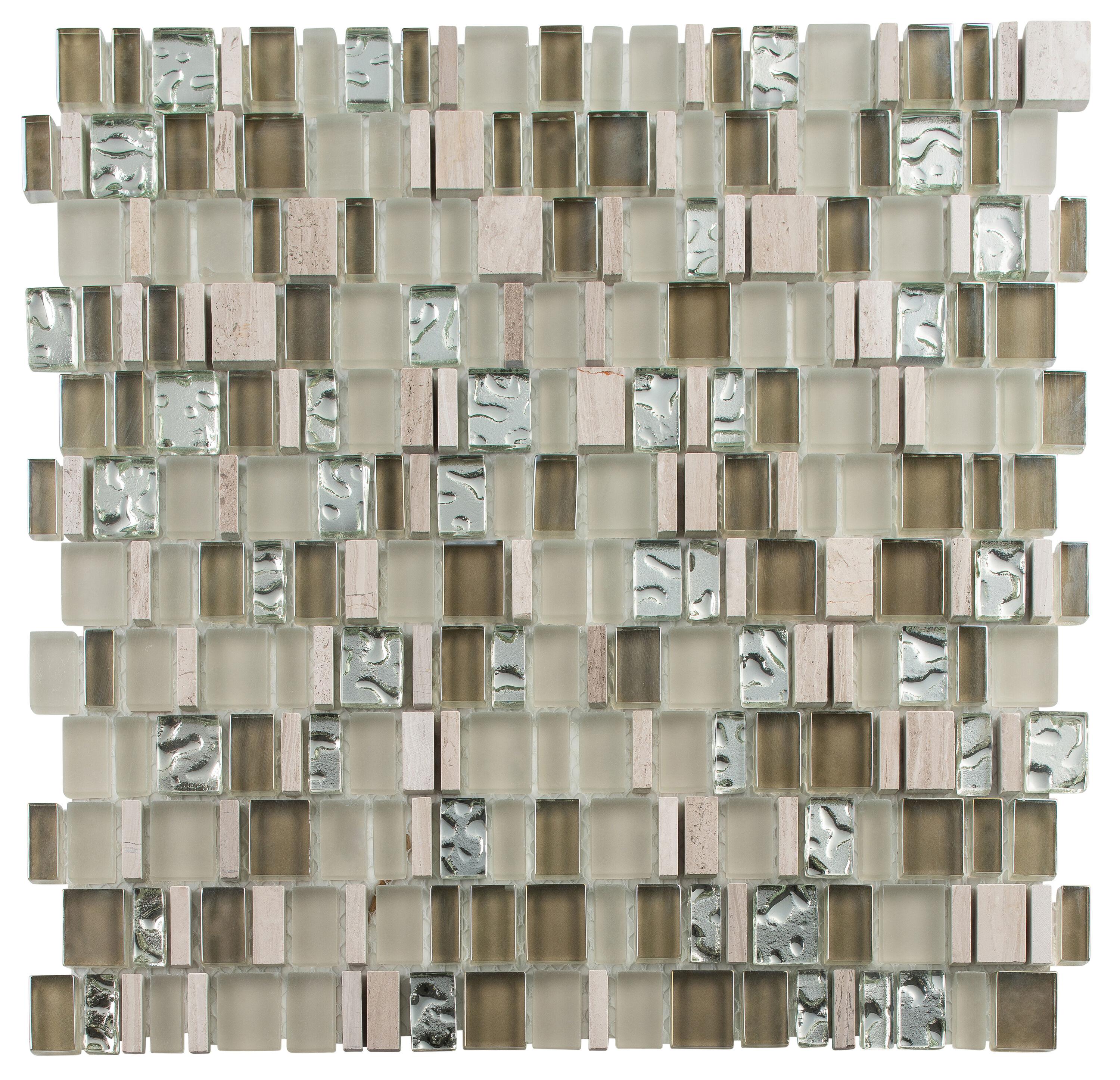 Quest Random Brick Stone, Glass & Aluminum Mosaic Kitchen Backsplash, Bathroom, Shower, Pool, Wall and Floor Tile