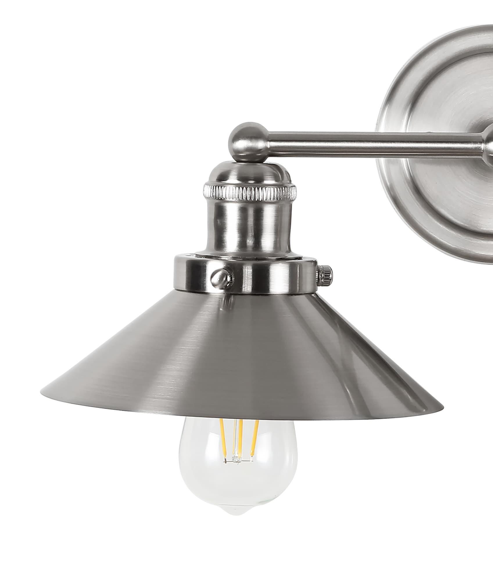 July 17.5 in. 2-Light Nickel Metal Vanity Light