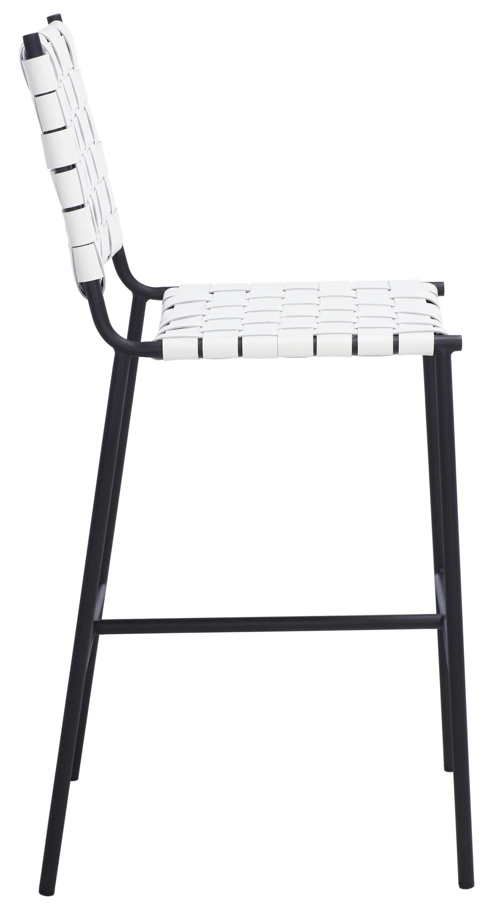 Olenna Woven Counter Stool - BST3011 - White/Black - Safavieh