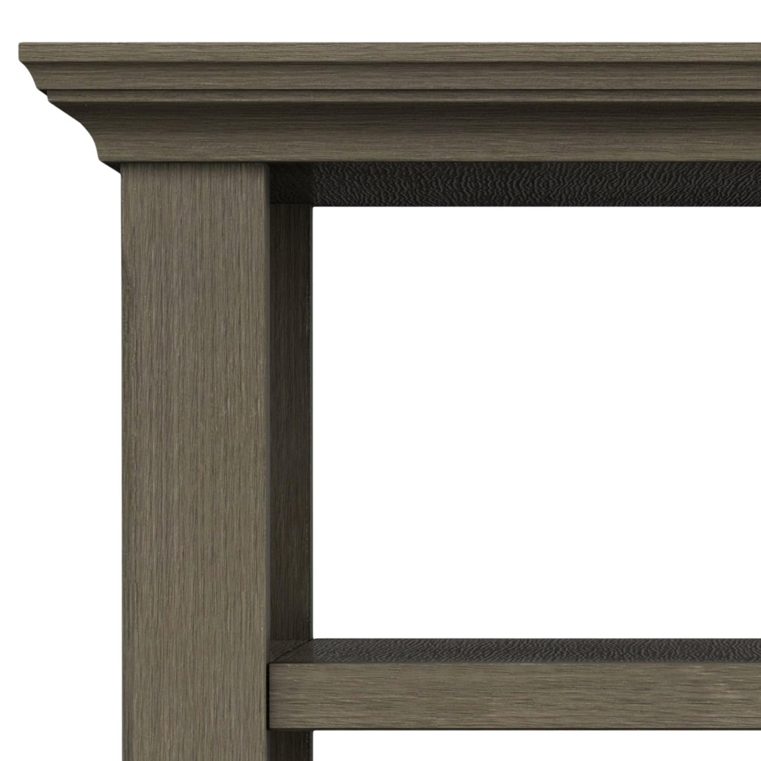 Simpli Home Acadian Wood 14" Rectangle Transitional Narrow Side Table in Farmhouse Gray