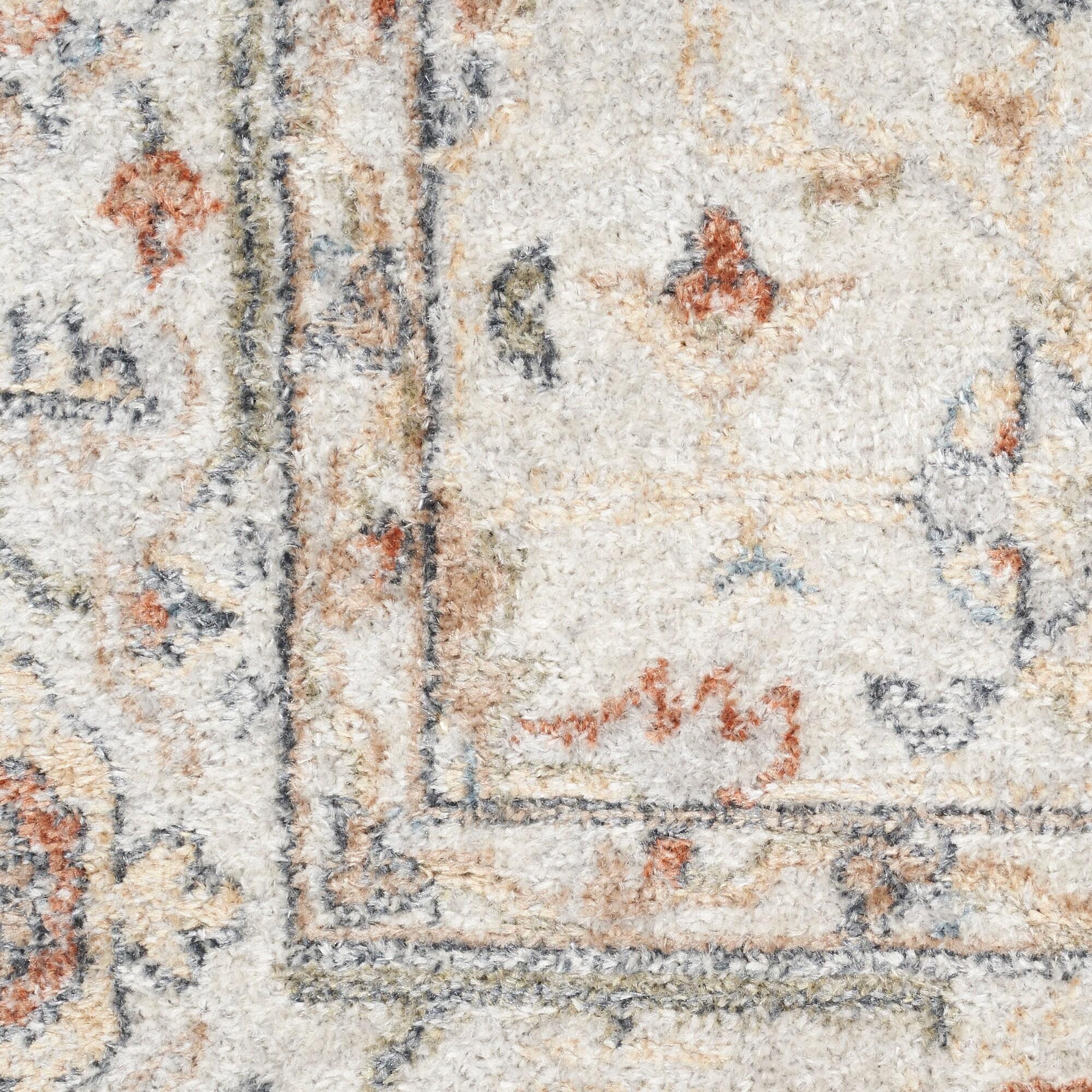 Nourison Astra Machine Washable Vintage Persian Indoor Bathroom, Kitchen Runner Rug Grey/Multi 2'2" x 12'