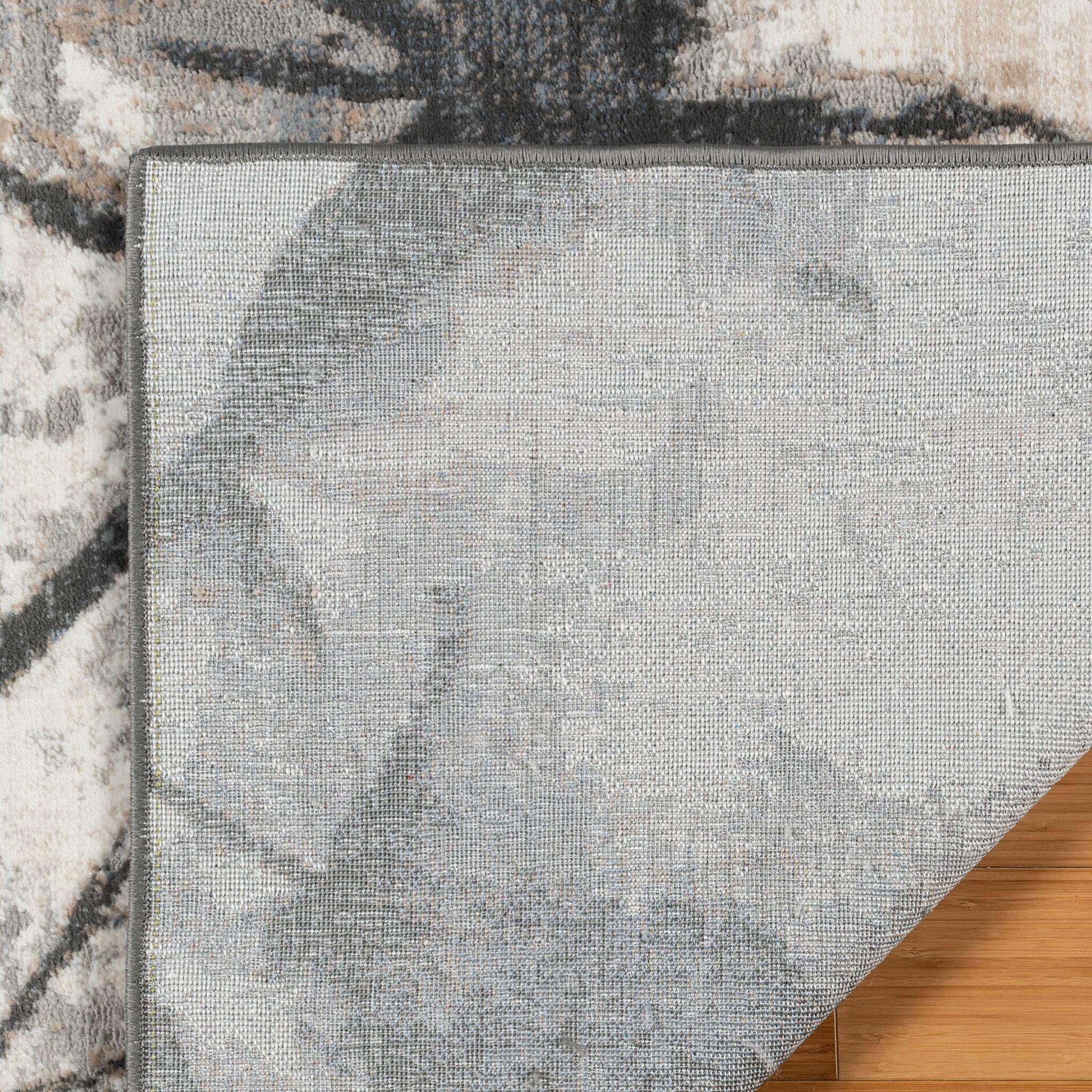 Gertmenian Quattro Scalia Modern Abstract Gray Polyester Polypropylene Indoor Area Rug, 5'3"x7'