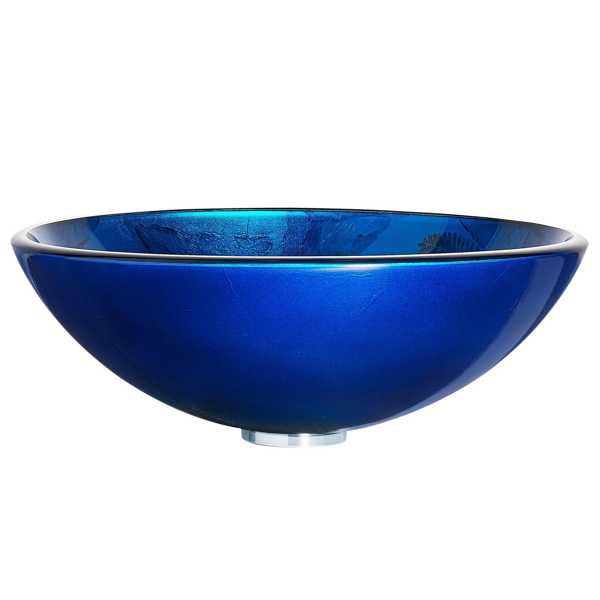 ANZZI 16.5'' Stellar Blue Glass Circular Bathroom Sink