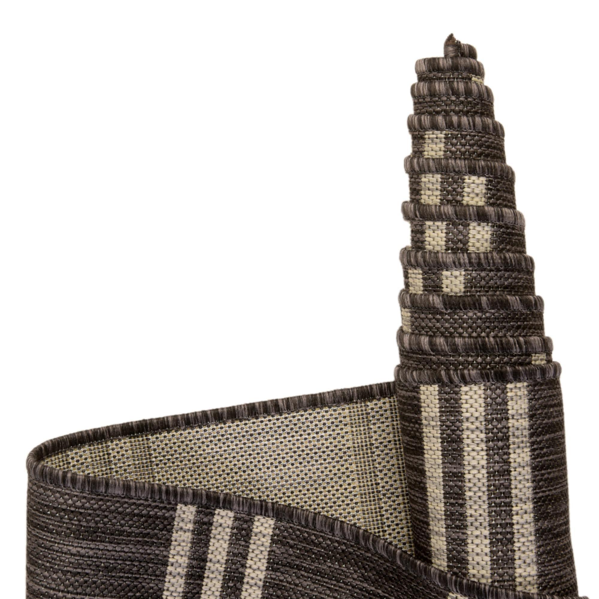 Jill Zarin Outdoor Collection Area Rug - Anguilla (2' x 3' 1" Rectangle Charcoal/Ivory)