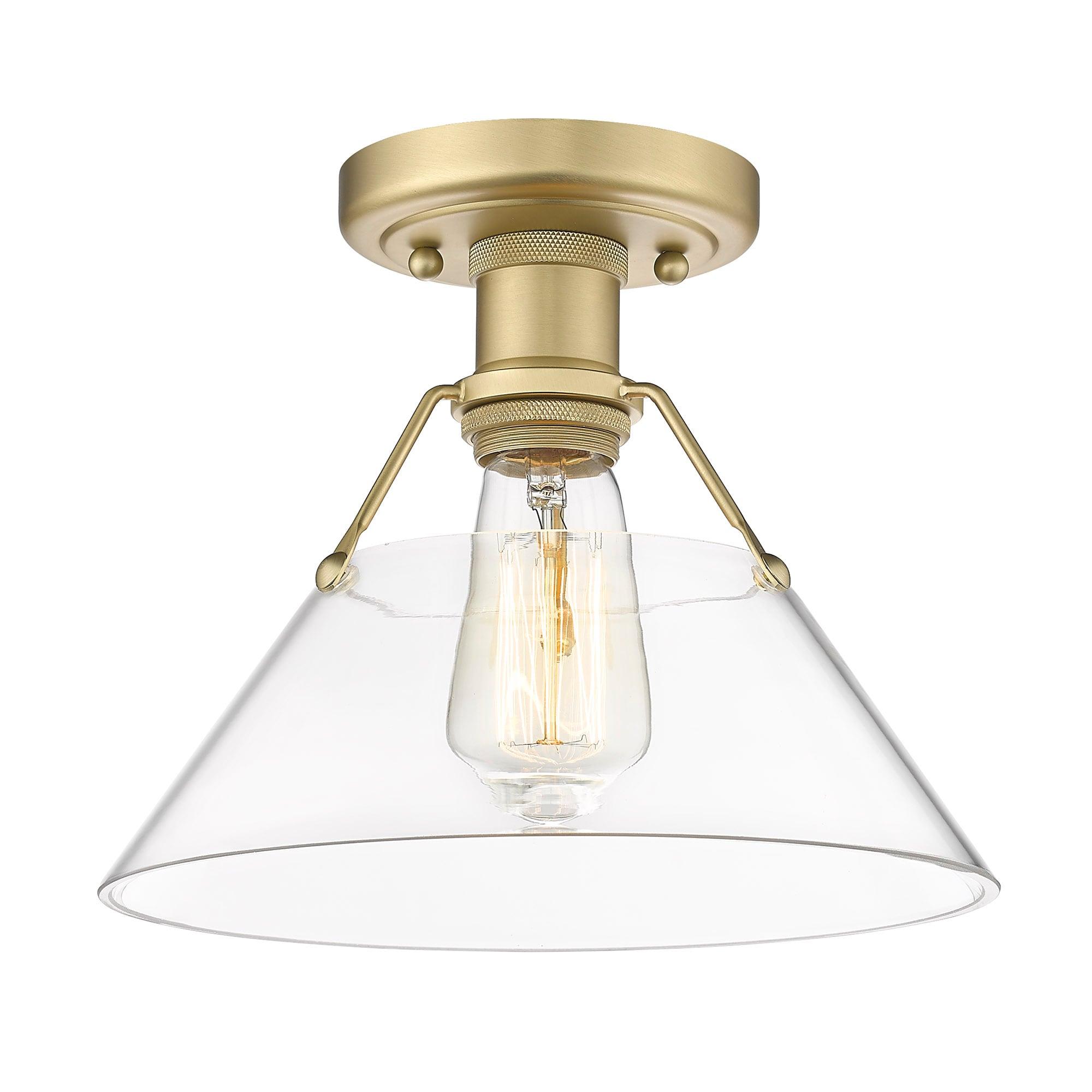 Golden Lighting Orwell 1-Light Flush Mount in Brushed Champagne Bronze with Clear Glass
