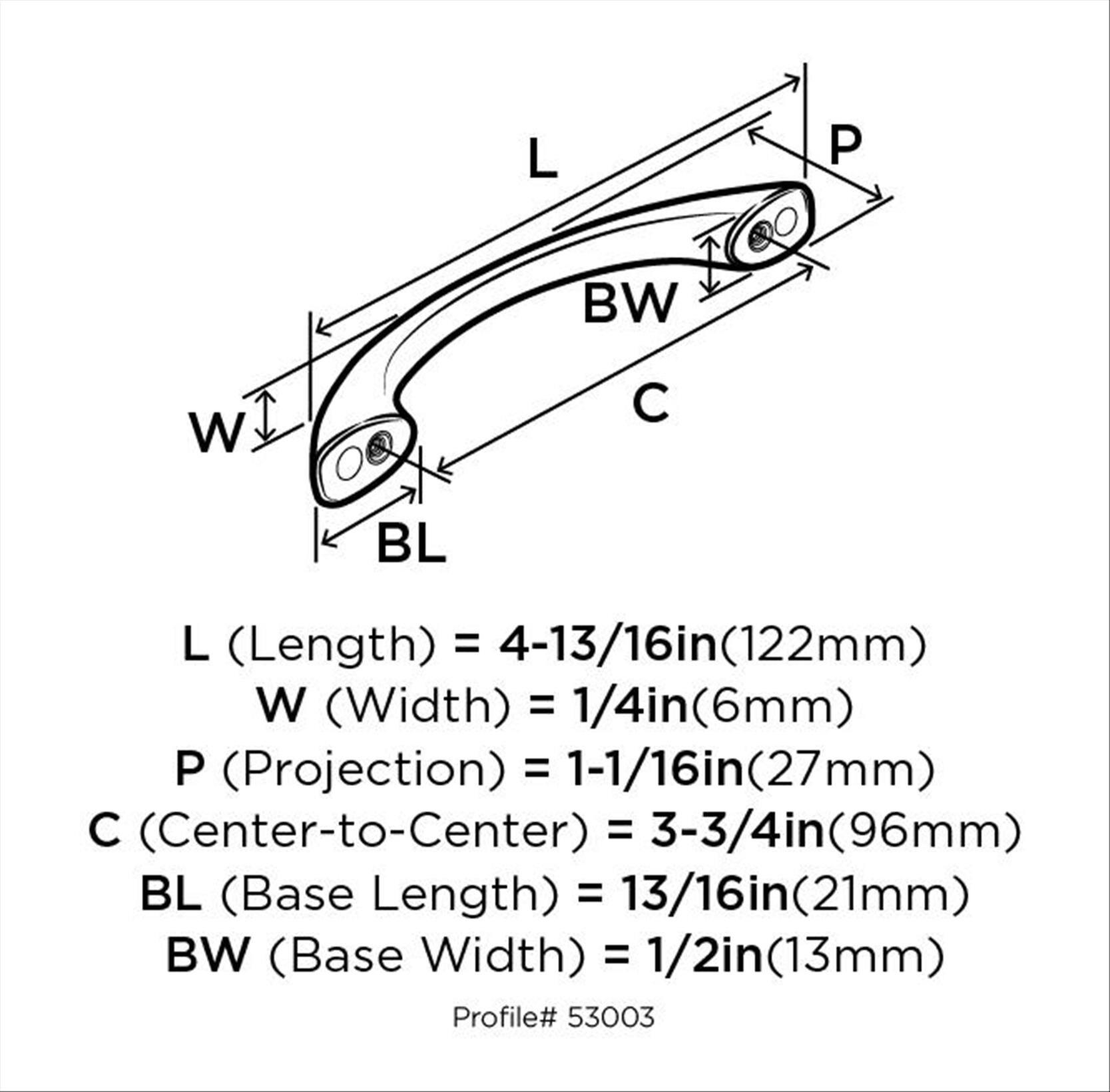 Cabinet 3 3/4" Center to Center Arch Pull