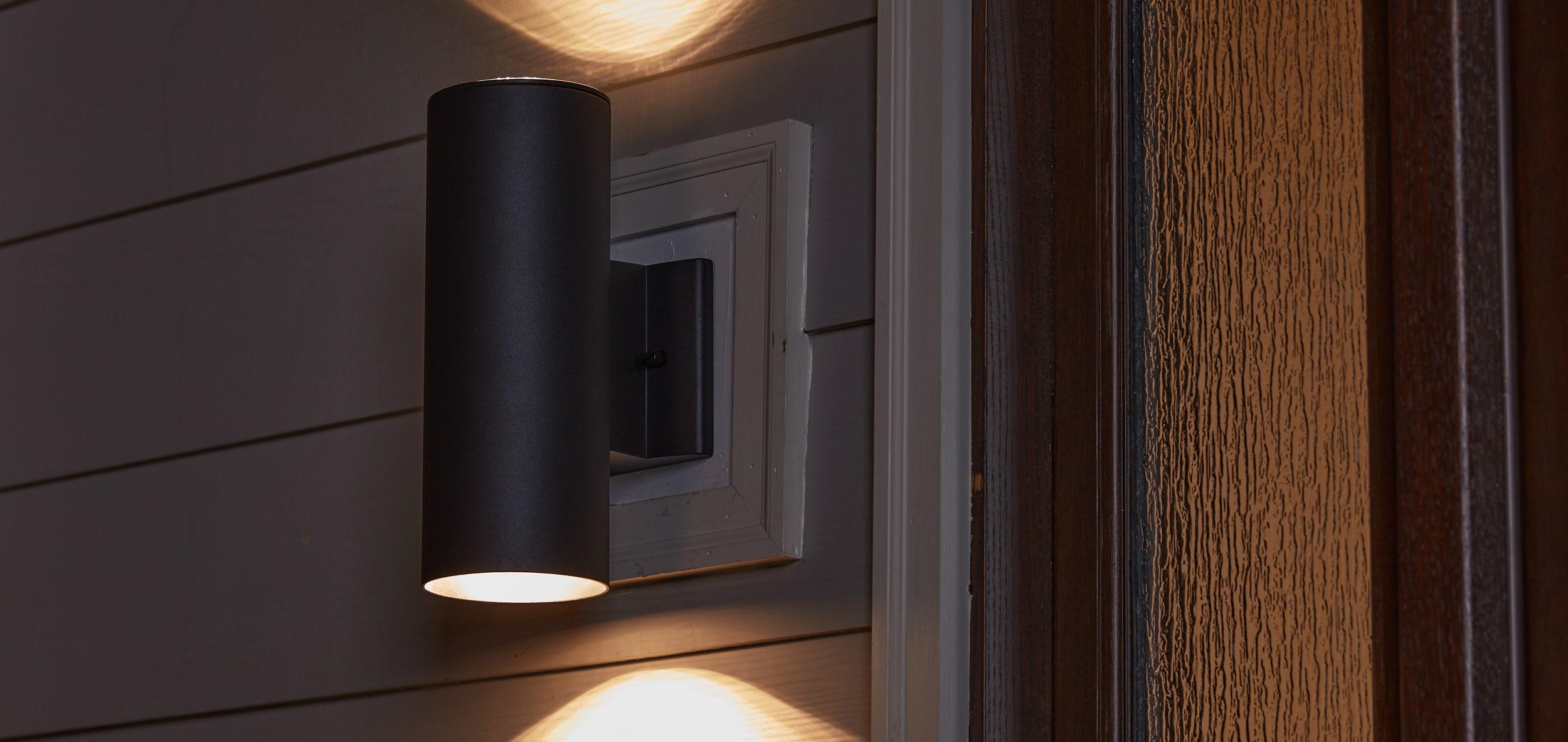 Kichler 12" 1 Light Integrated LED Textured Black Cylinder Outdoor Wall Sconce