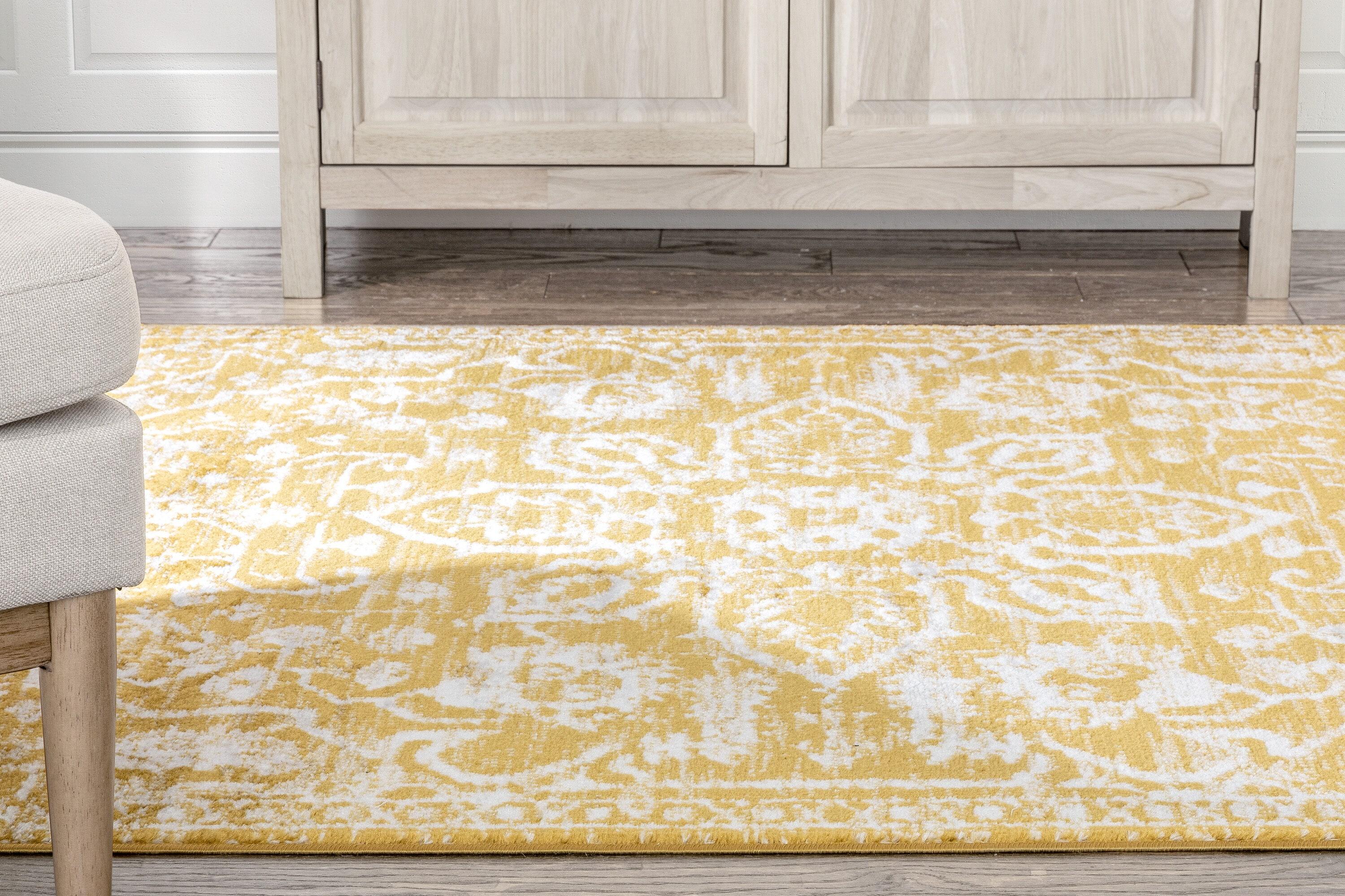 Well Woven Della Gold Vintage Medallion Pattern 3x5 (3'11" x 5'3") Runner Rug