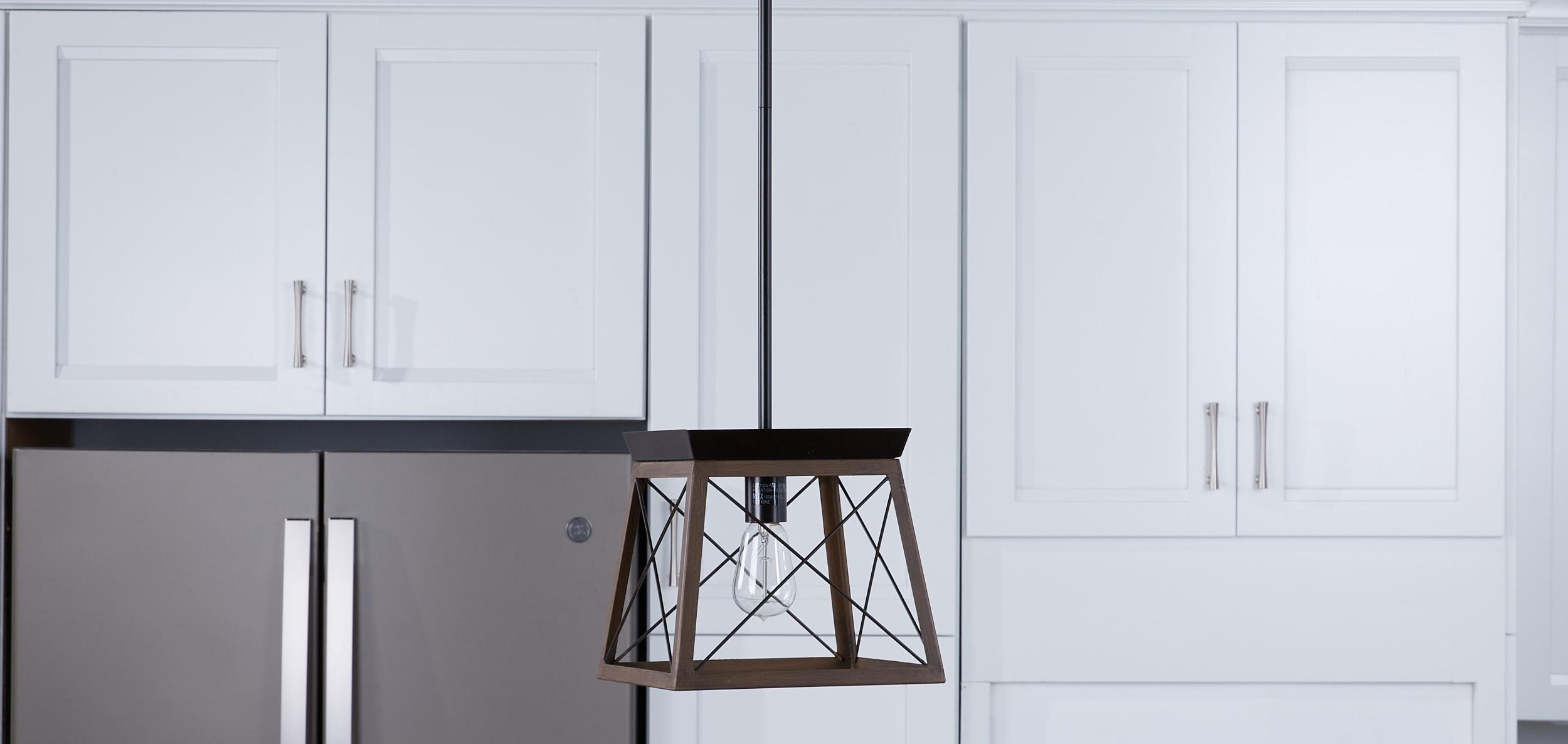 Progress Lighting Briarwood 1-Light Mini-Pendant, Antique Bronze, Steel, Faux-Painted Wood Enclosure