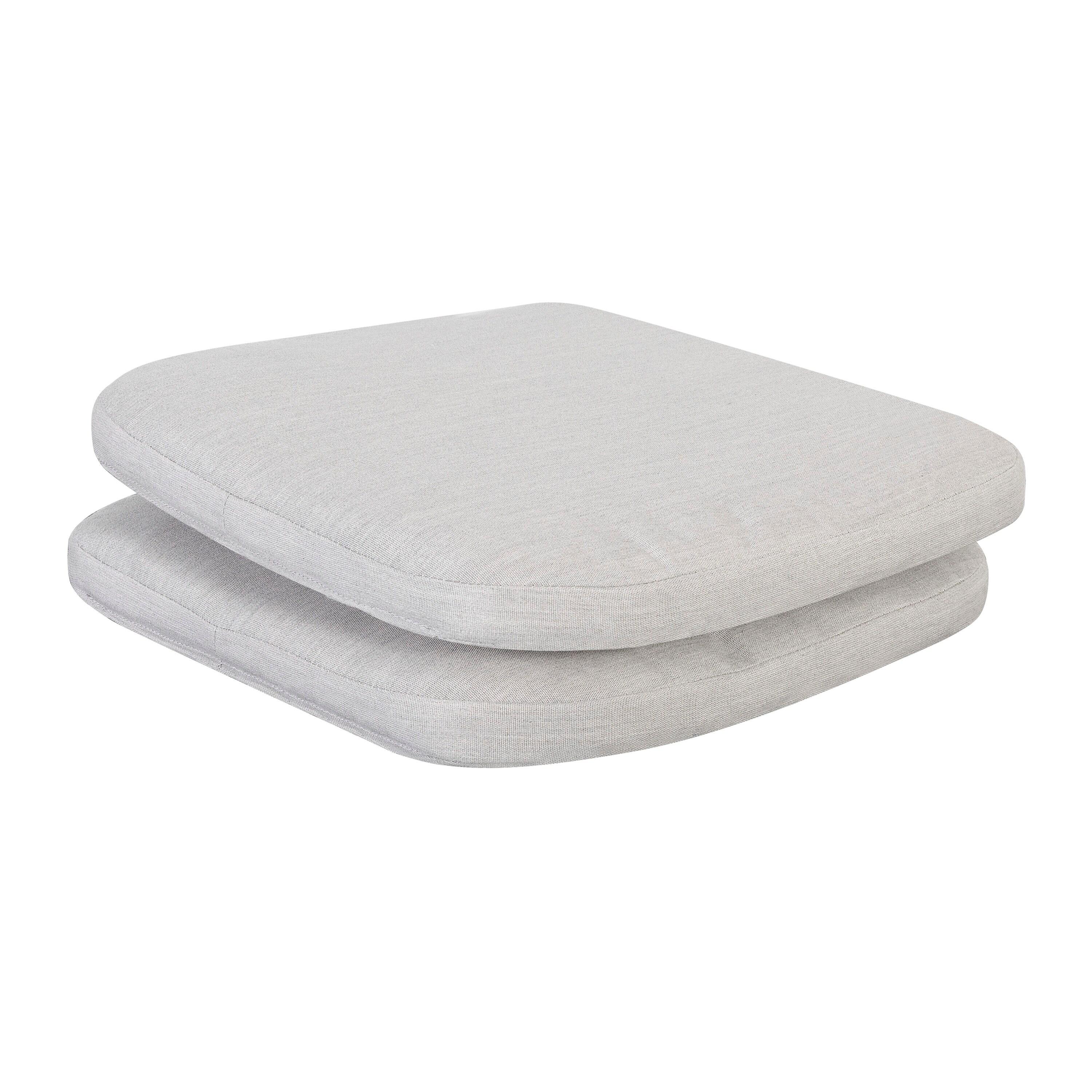 15 in. x 16 in. Outdoor Patio Chair Seat Cushion in Gray (2-Pack)