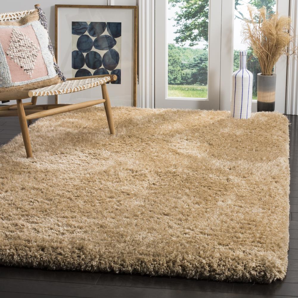 Express Shag SGE620 Hand Tufted Indoor Area Rug - Beige - 5'x8' - Safavieh