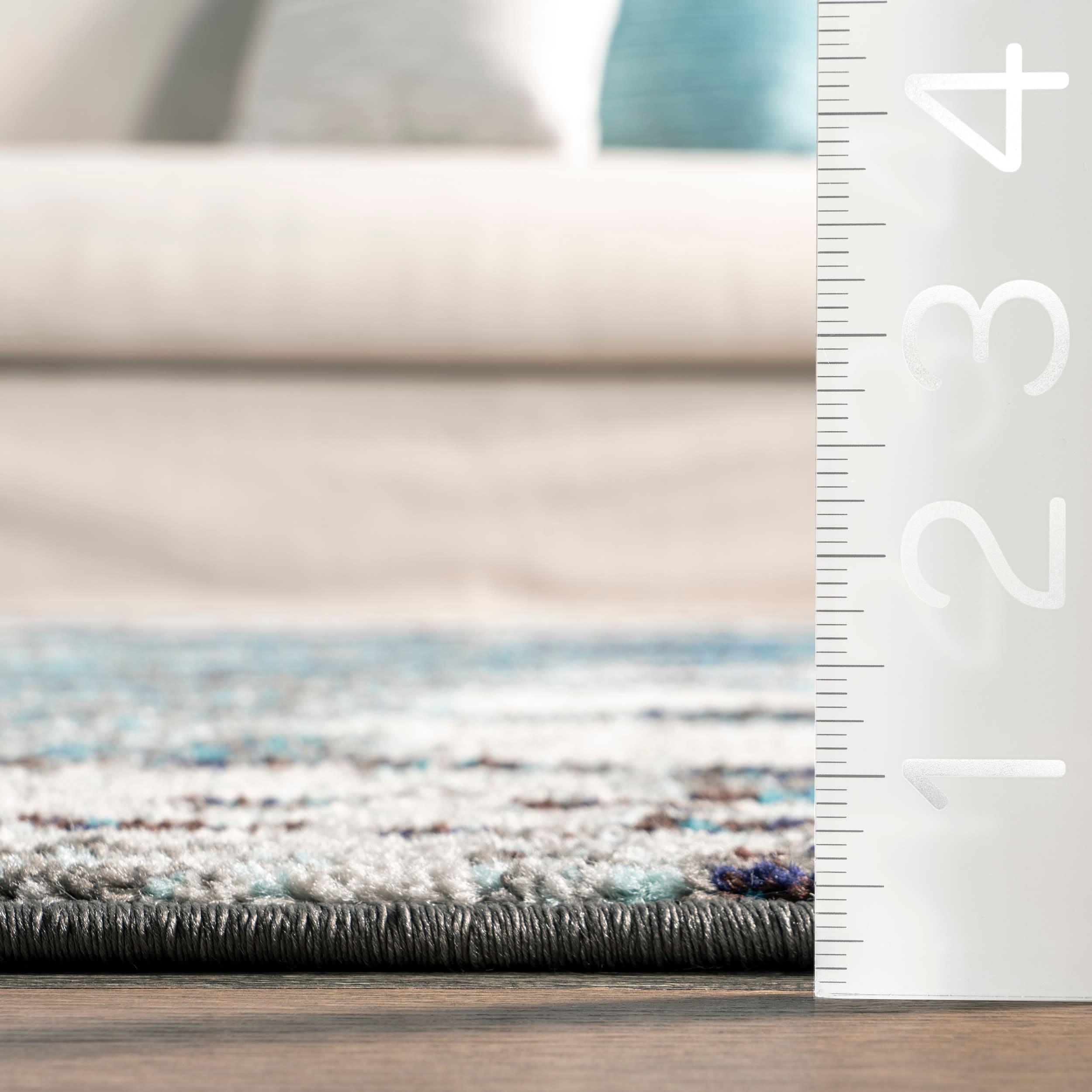 Nuloom Haydee Abstract 7x9 Indoor Area Rug for Living Room Bedroom Dining Room Kitchen, Teal/Ivory
