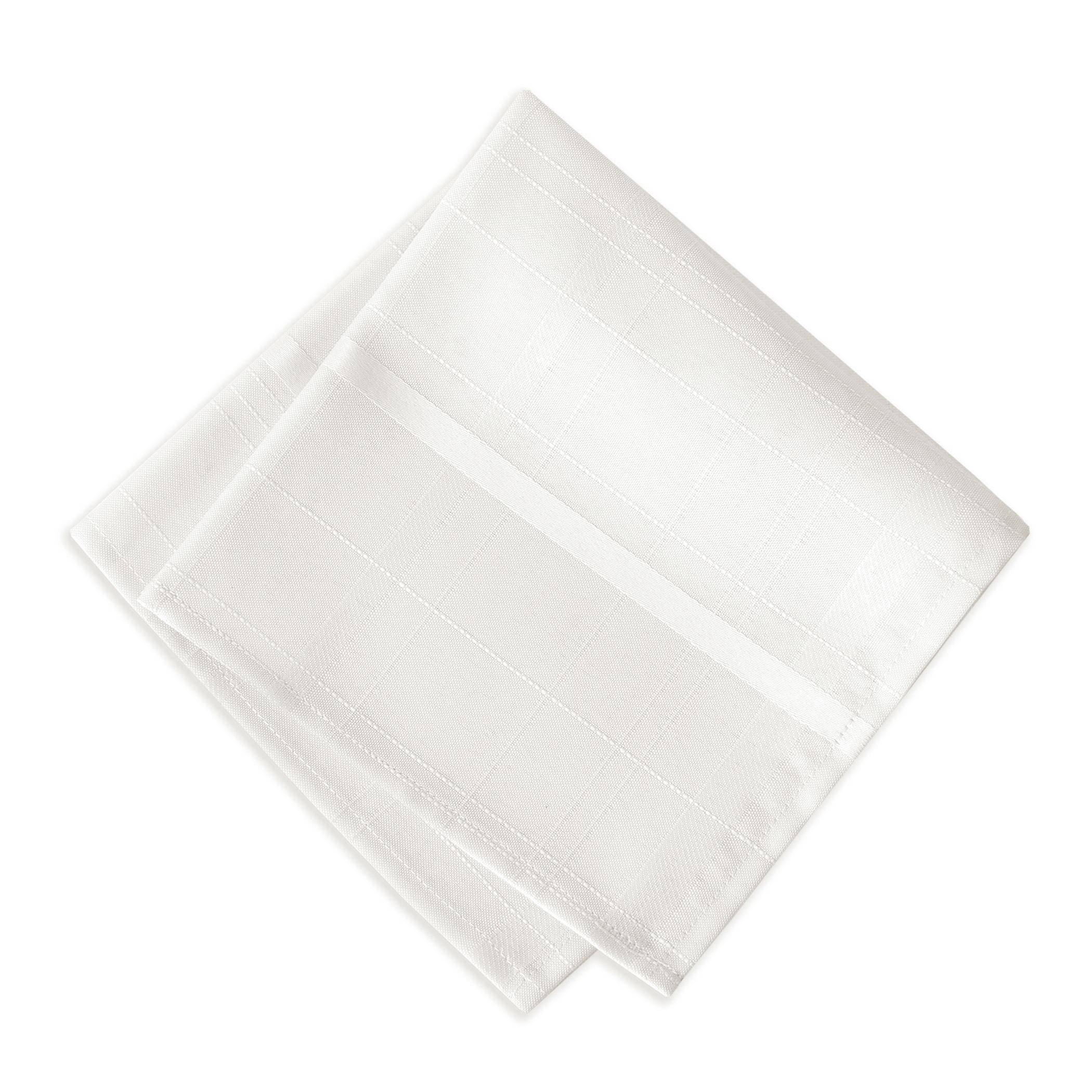 Elegance Plaid Stain Resistant Napkin Set of 4 - 17" x 17" - White - Elrene Home Fashions