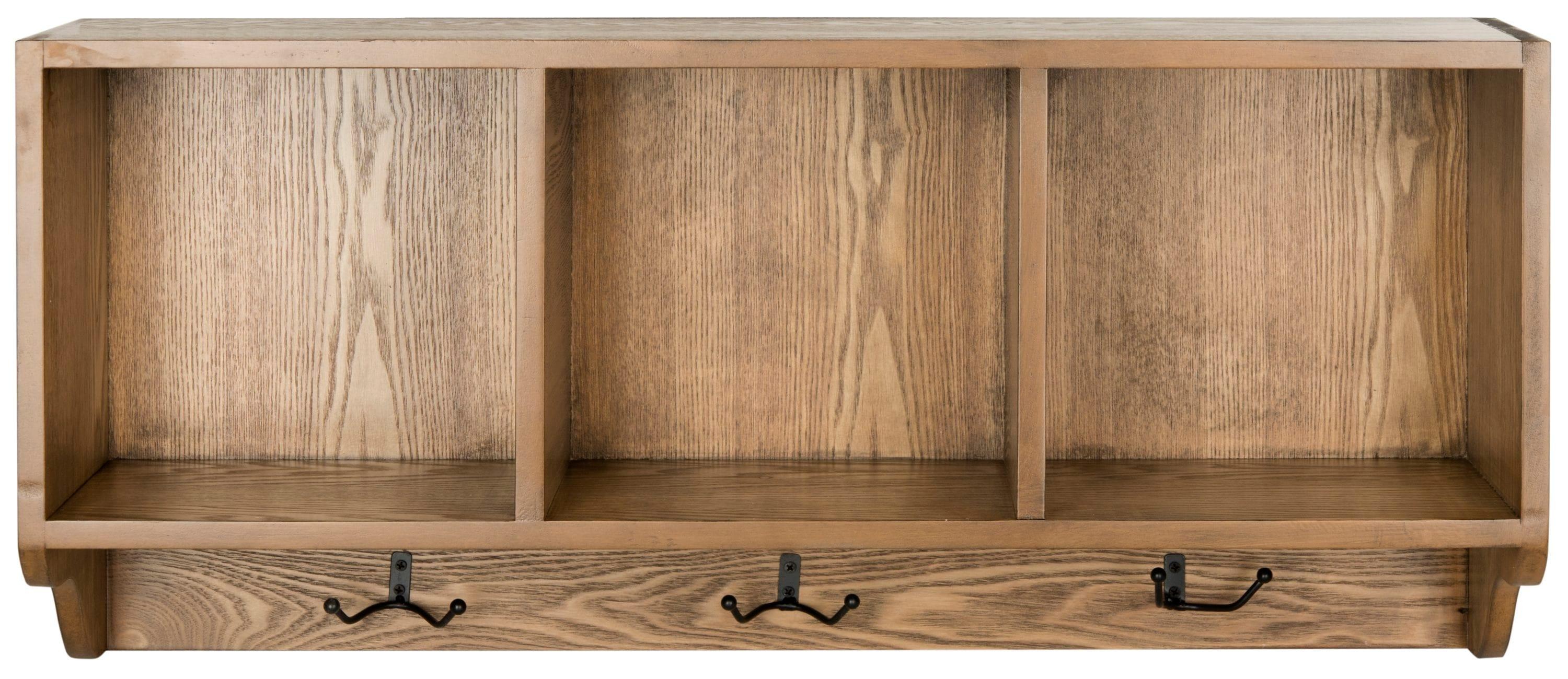 Alice Wall Shelf With Storage Compartments - Oak - Safavieh