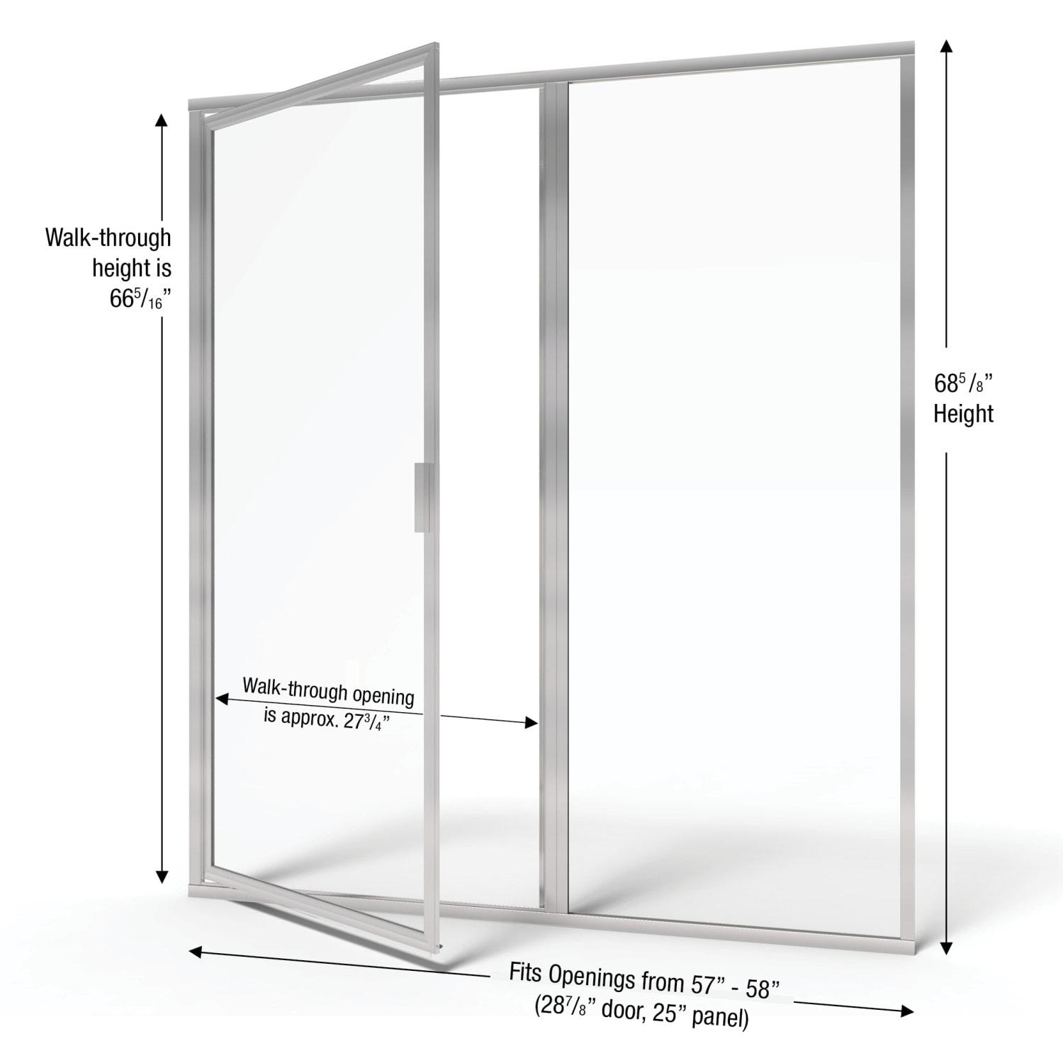 Basco Deluxe 57" W x 68.63" H Framed Shower Door DLXH35A5868XPBN