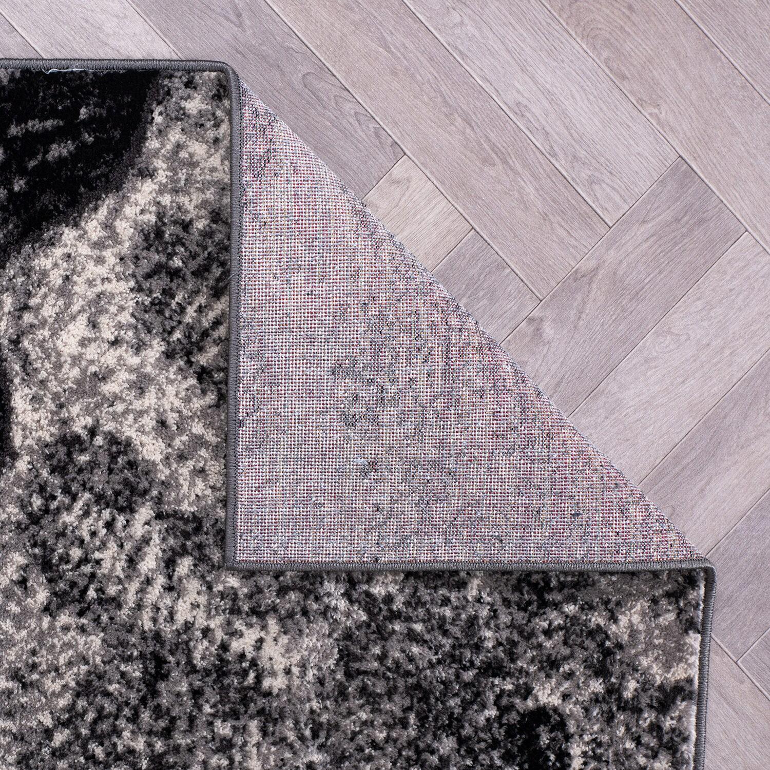 World Rug Gallery Contemporary Floral Design Area Rug - Black 2'x7'