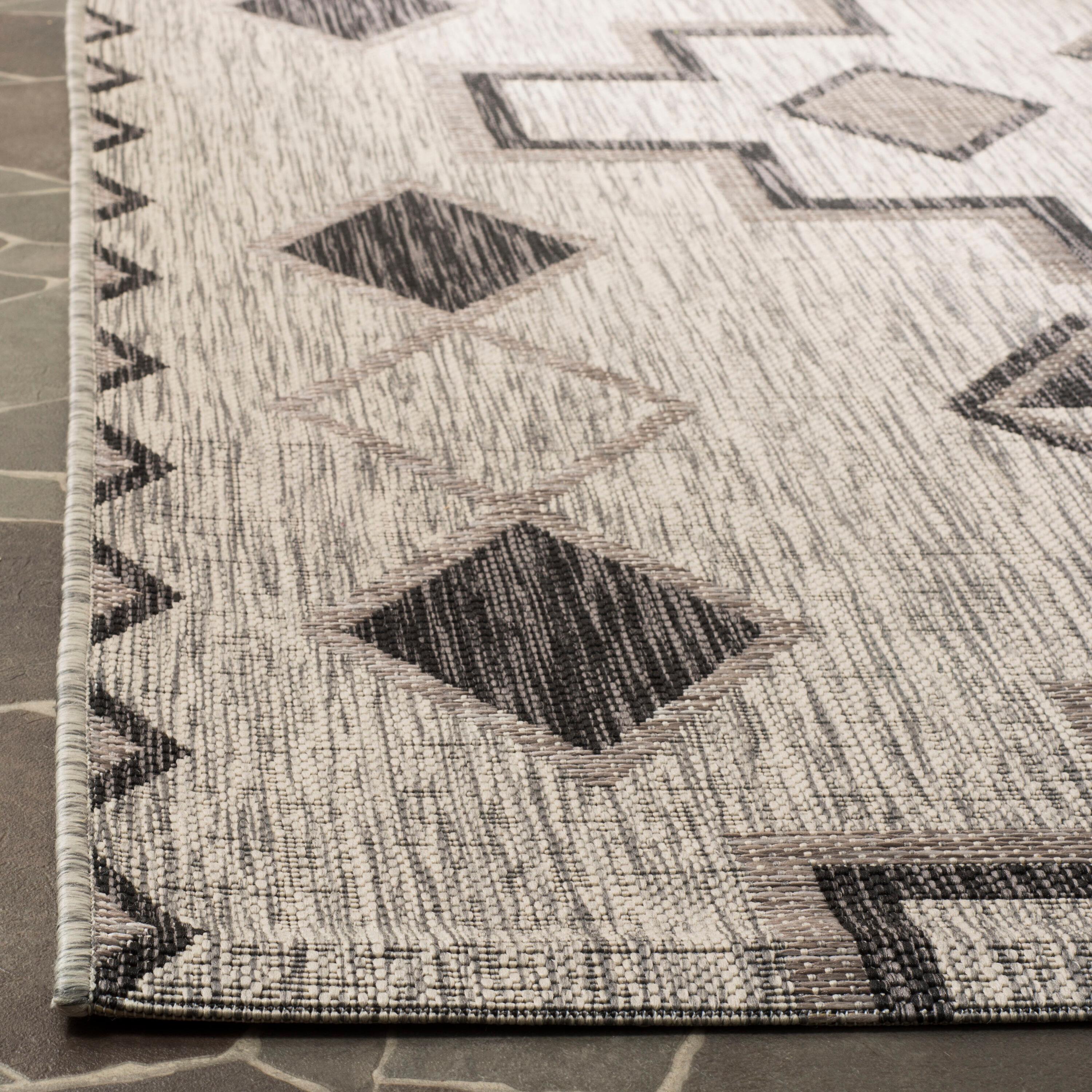 Courtyard CY8533 Power Loomed Indoor/Outdoor Area Rug - Grey/Black - 8'x11' - Safavieh.