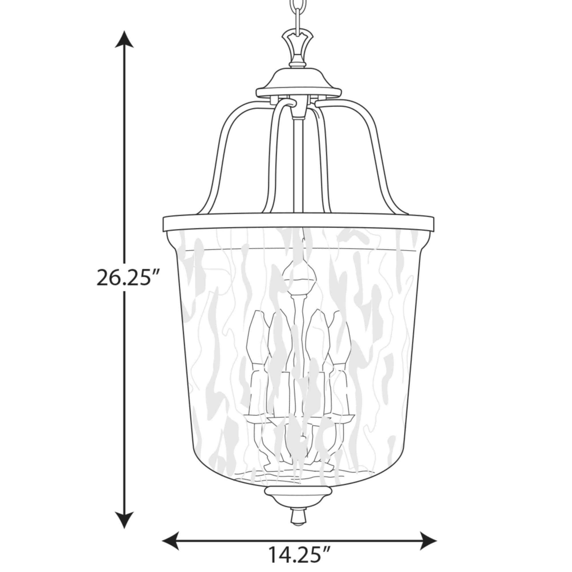 Bowman Collection Four-Light Cottage White Foyer Pendant