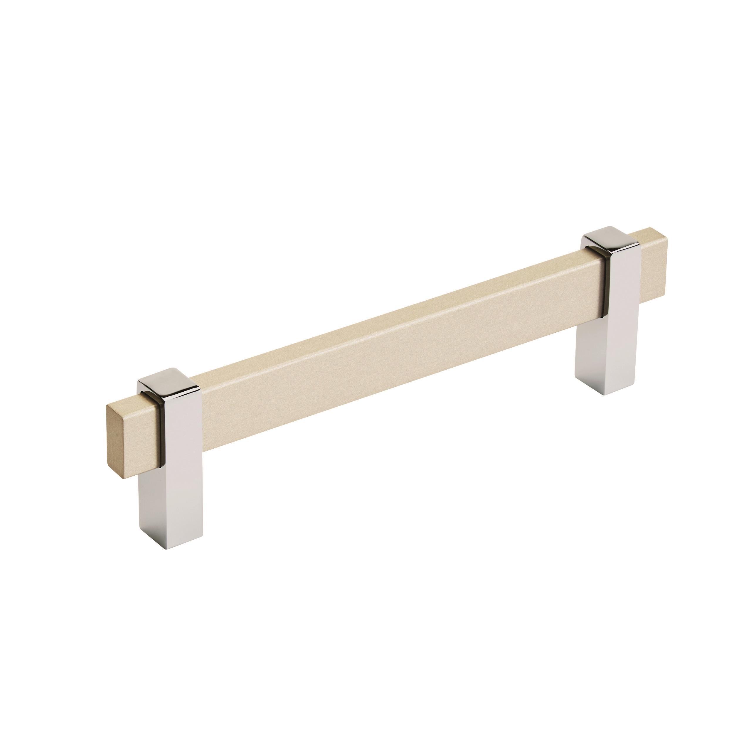 Amerock Mulino 5-1/16 inch (128mm) Center-to-Center Silver Champagne/Polished Chrome Cabinet Pull