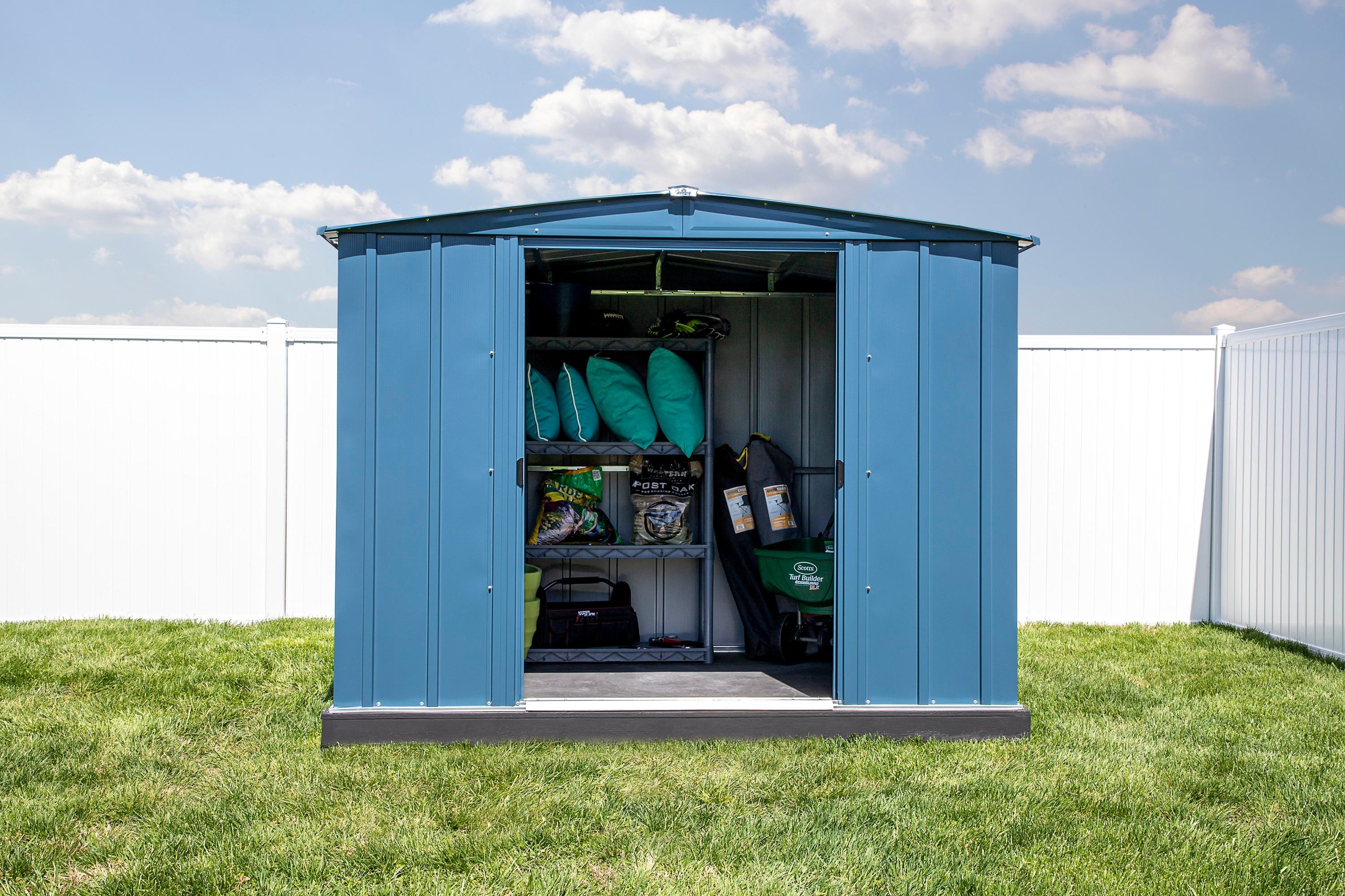 Arrow 8 ft. W x 6 ft. D Galvanized Steel Storage Shed