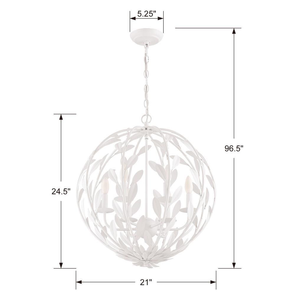 Mini Elegance 6-Light Matte White Floral Chandelier