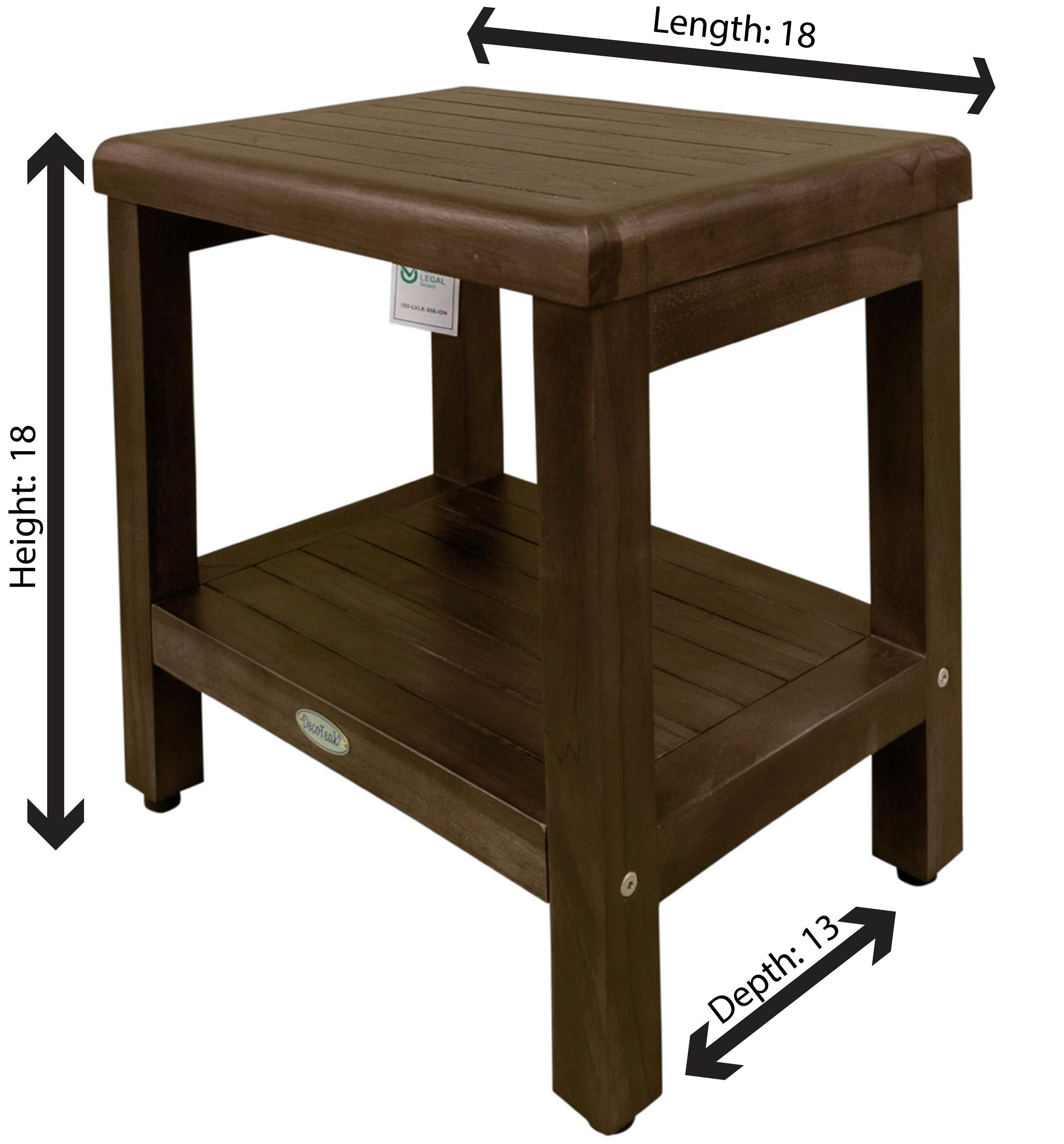 Decoteak Eleganto, Teak Shower Bench, Teak Wood Shower Bench, Teak Shower Bench, Teak Shower Stool