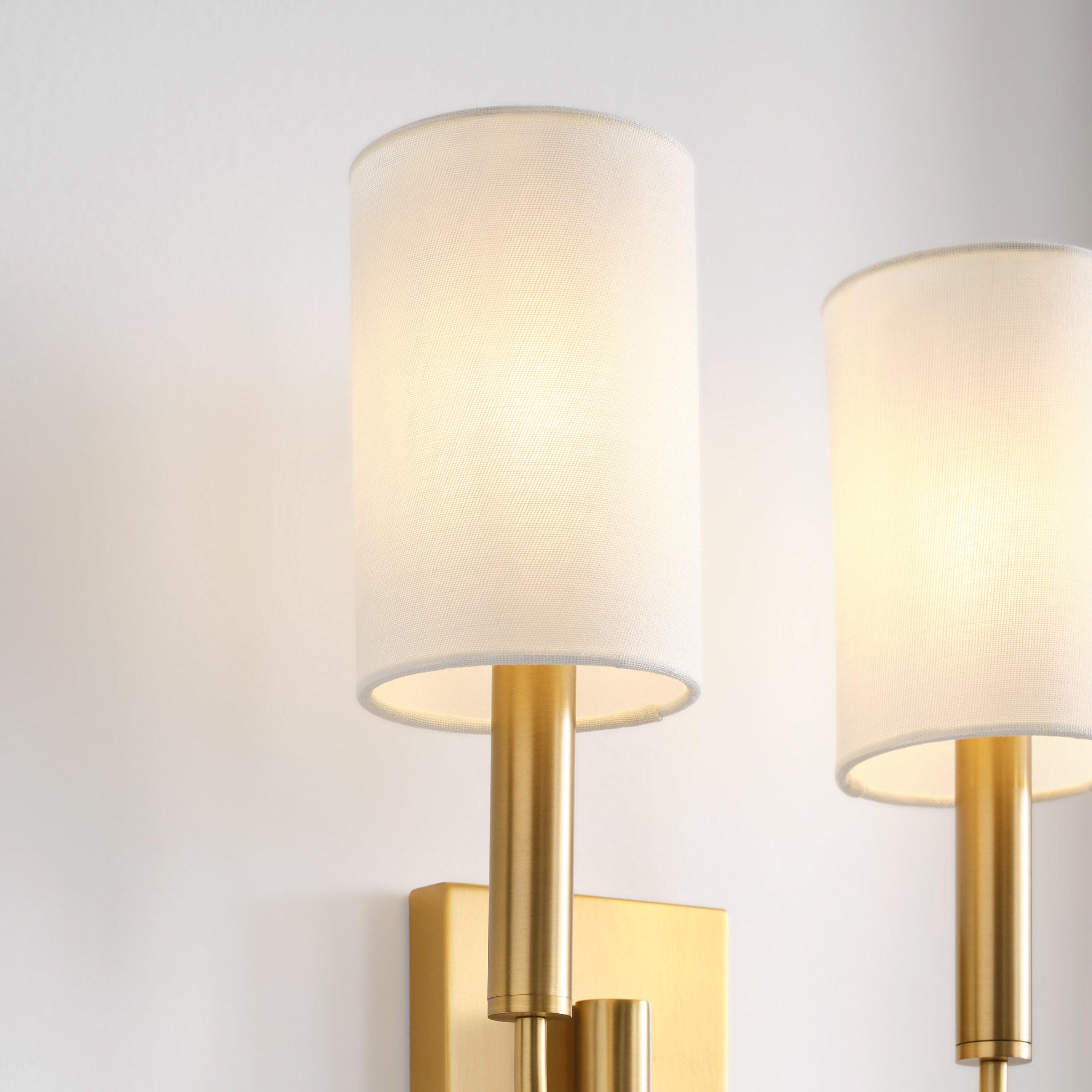 Brianna Burnished Brass 2-Light Dimmable Cylinder Sconce