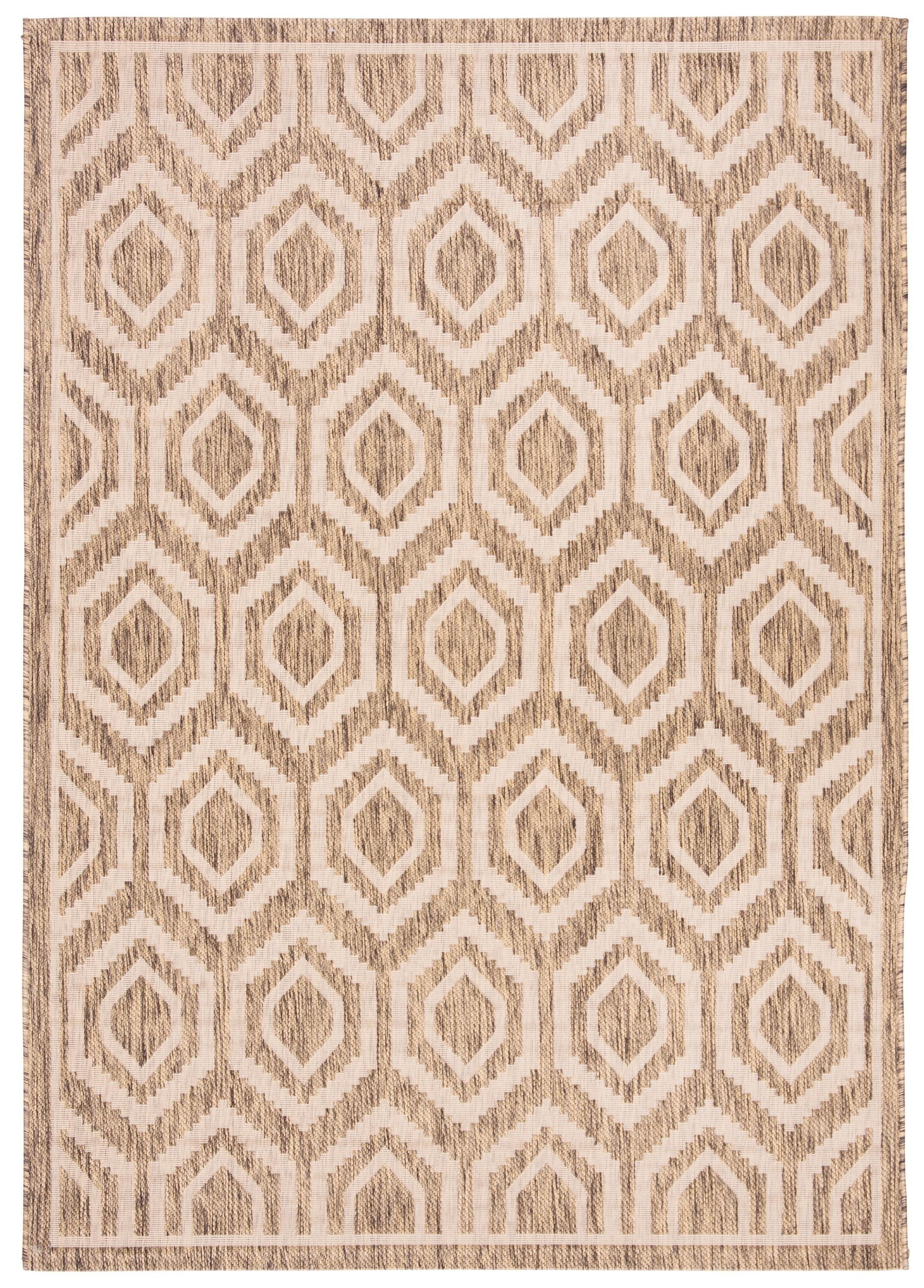 Courtyard CY6902 Power Loomed Indoor and Outdoor Area Rug - Brown/Bone - 6'7"x9'6" - Safavieh