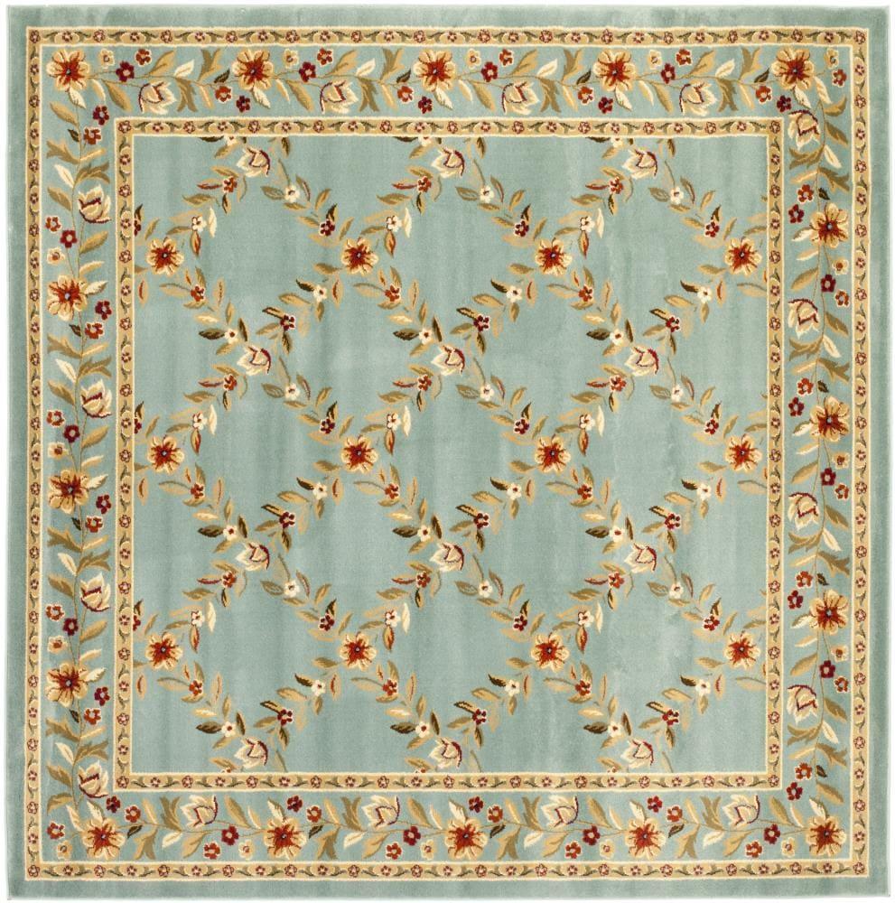 Lyndhurst LNH557 Power Loomed Area Rug - Blue/Blue - 6'7"x6'7" - Safavieh